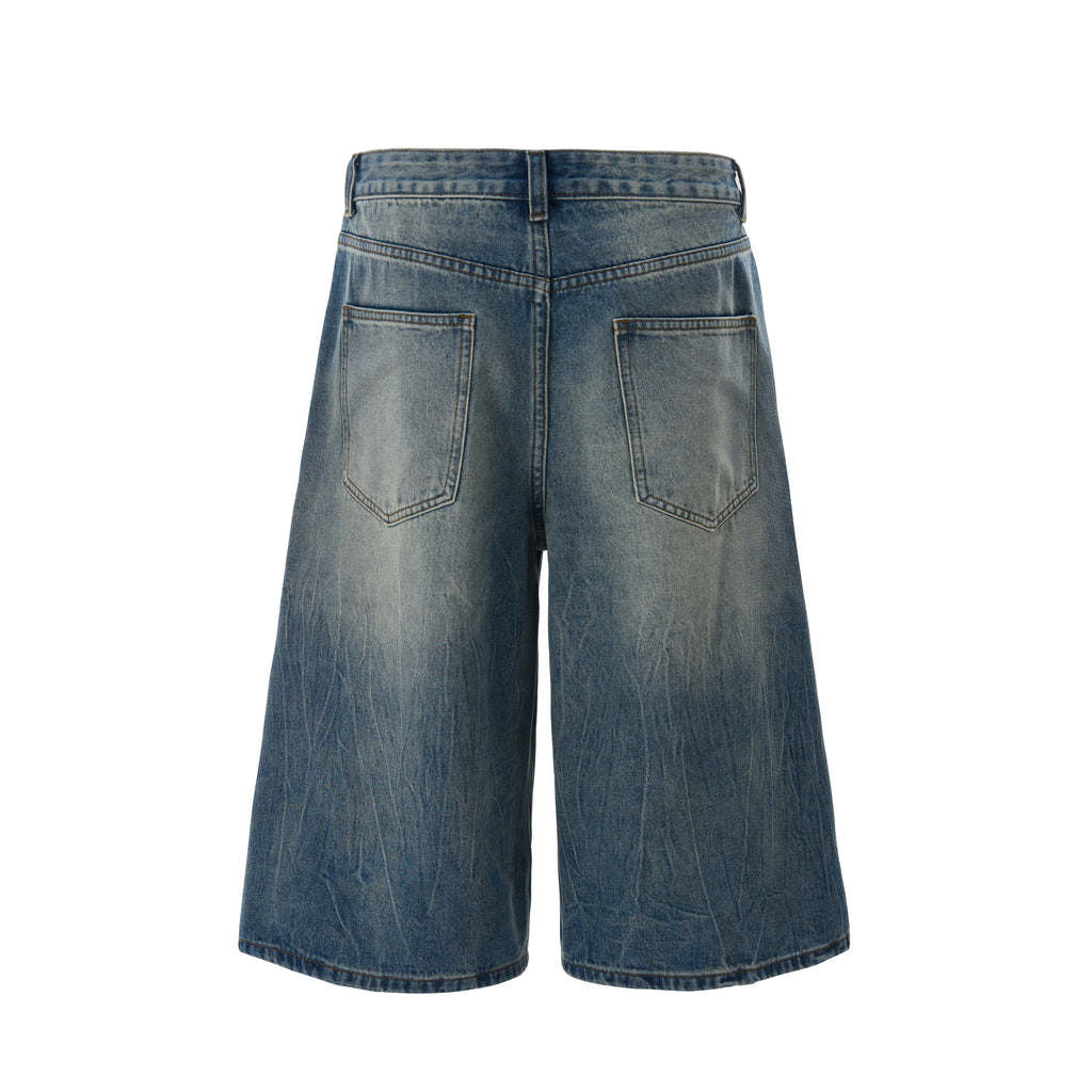 DONOTLOGO Urban Edge Collection | Unisex Relaxed Fit Denim Shorts | Bold Lightning Seaming & Faded Wash Finish with Classic Cotton Denim Fabric