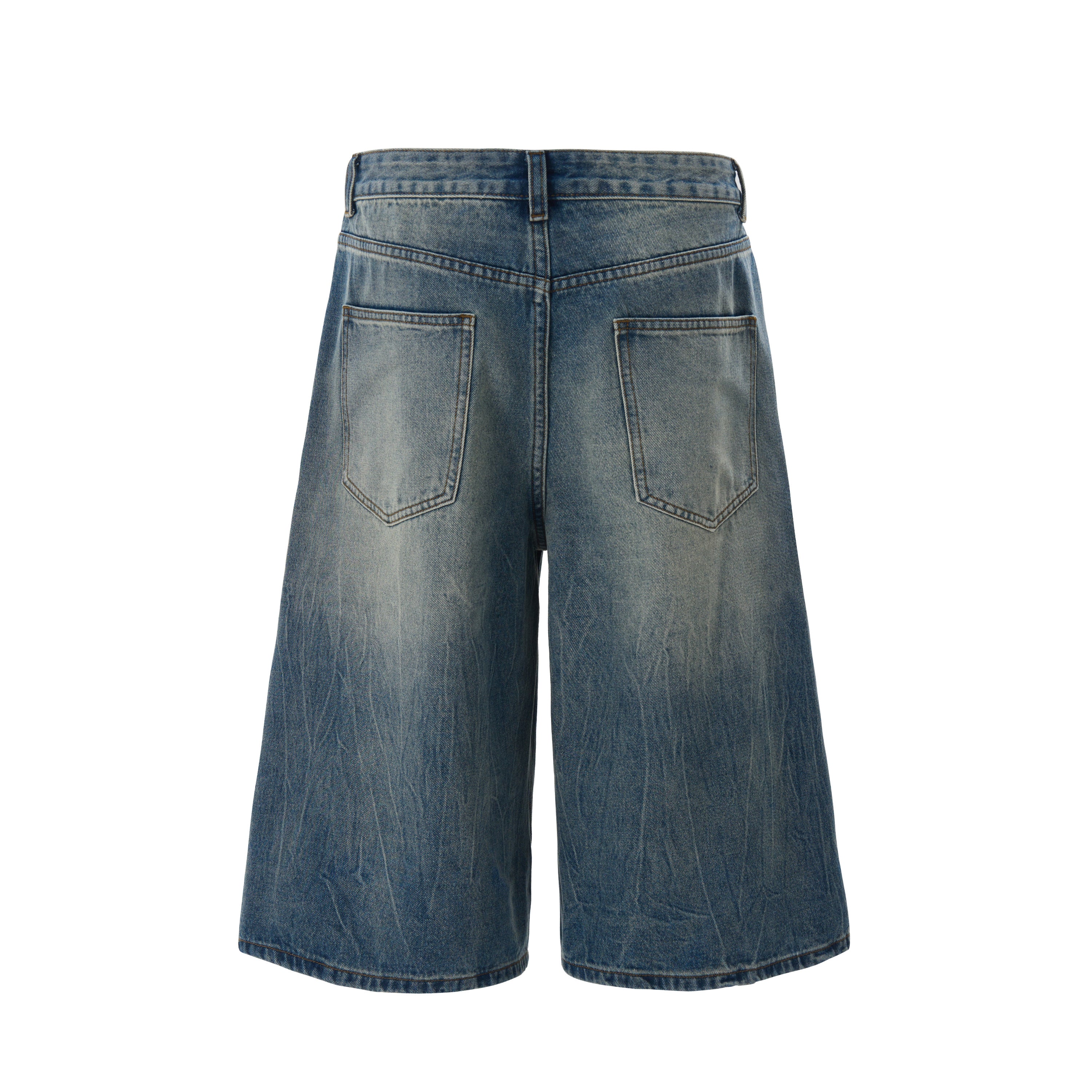 DONOTLOGO Urban Edge Collection | Unisex Relaxed Fit Denim Shorts | Bold Lightning Seaming & Faded Wash Finish with Classic Cotton Denim Fabric