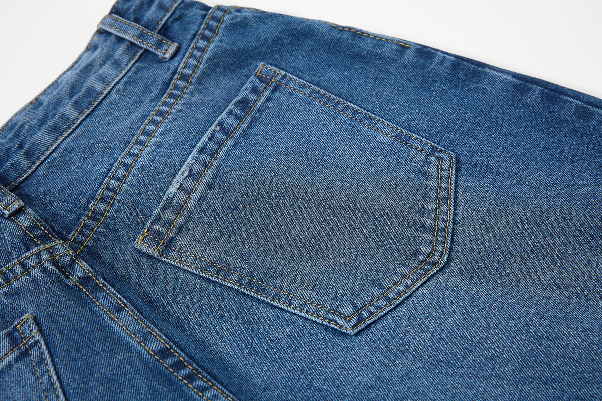 DONOTLOGO Y2K Streetwear Aesthetic | Unisex Balloon Fit Denim Trousers | Drawstring Detail & Heavy Wash with Oversized Silhouette