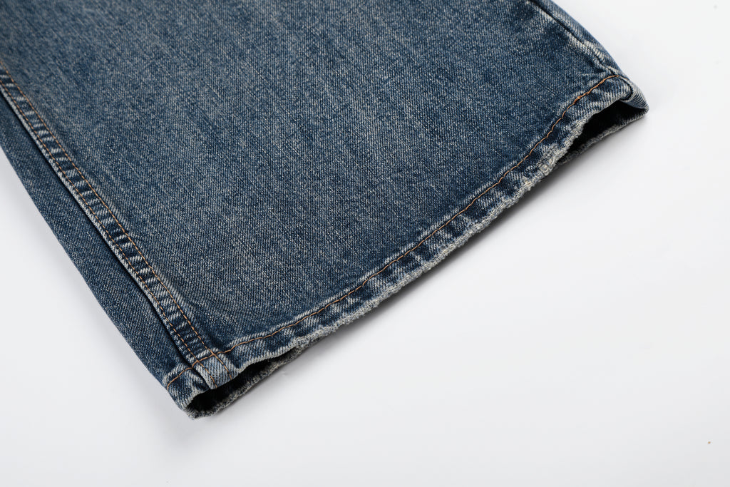 DONOTLOGO Urban Heritage Collection | Unisex Oversized Cat Whisker Ripped Denim | Retro Aesthetic High-Rise Wide-Leg Bottoms with Authentic Fade Detail