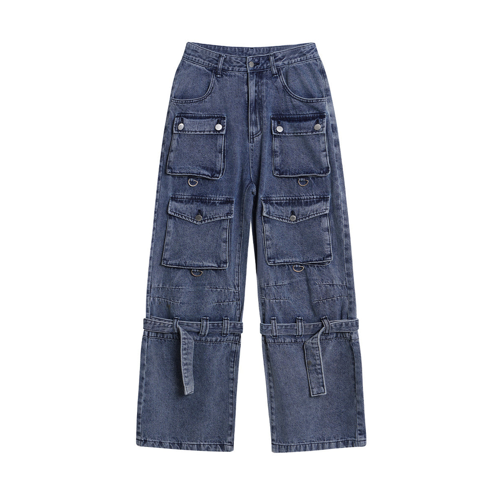 Vintage Washed Zippered Jeans