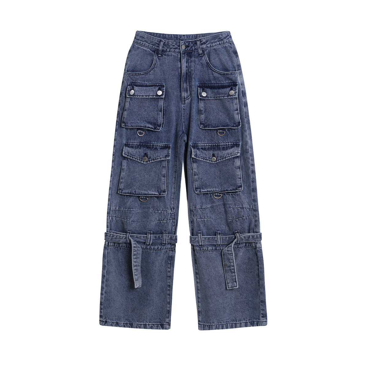 Vintage Washed Zippered Jeans