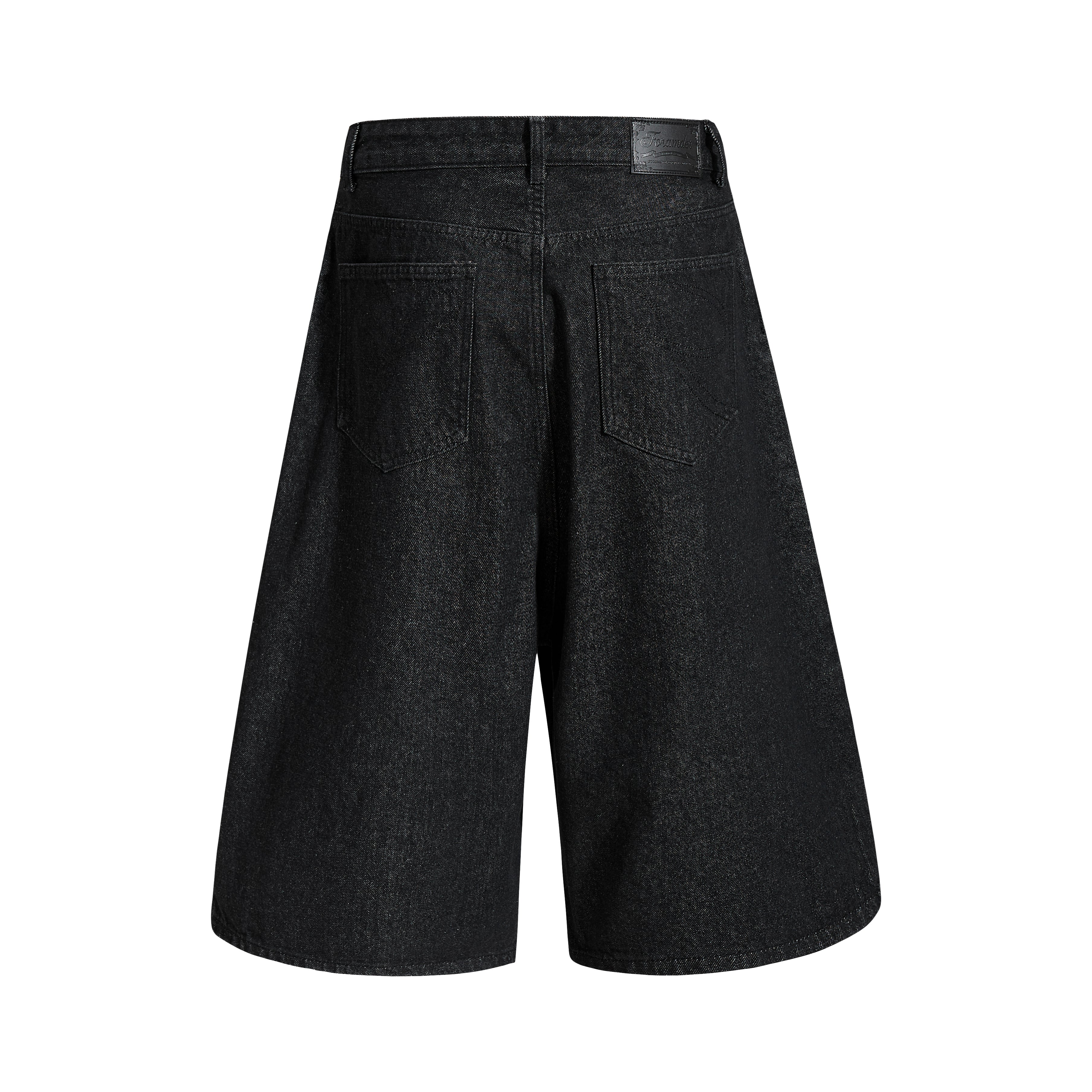 DONOTLOGO Deconstructed Diagonal Fly Denim Shorts | Unisex Oversized Wide-Leg Capris | High Street Raw Edge Design