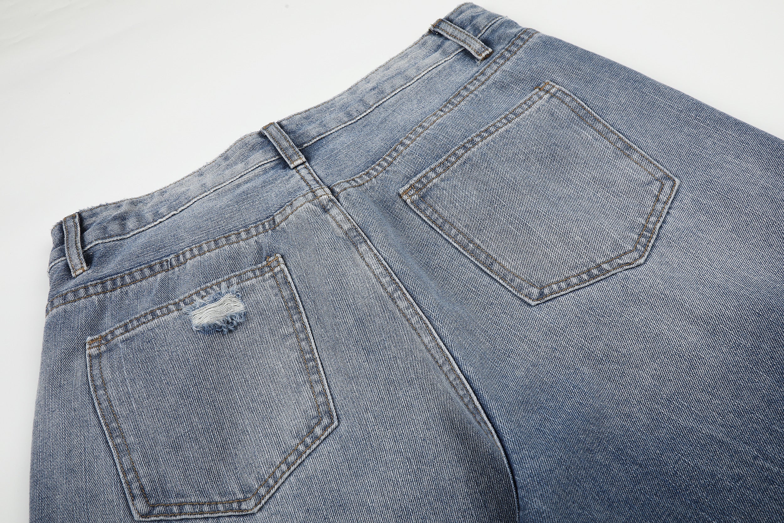 DONOTLOGO Urban Edge Collection | Unisex Relaxed Fit Denim Jeans | Bold Cat Whisker Seaming & Faded Wash Finish with Classic Cotton Denim Fabric