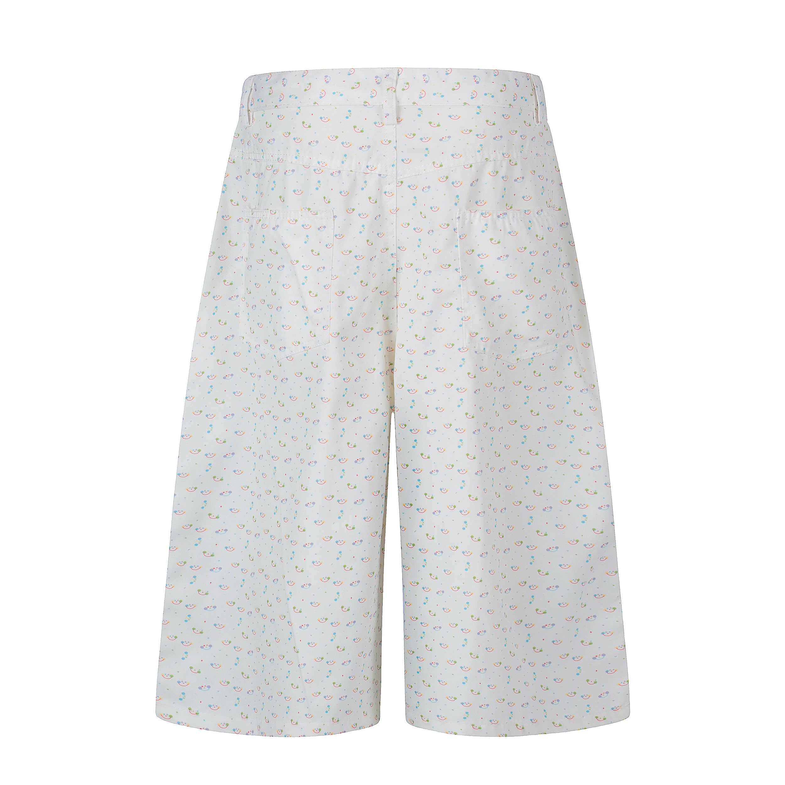 DONOTLOGO Whimsical Garden Collection | Unisex Relaxed Fit Cotton Cropped Pants | Playful Micro-Floral Print with Detachable Star Pendant Detail