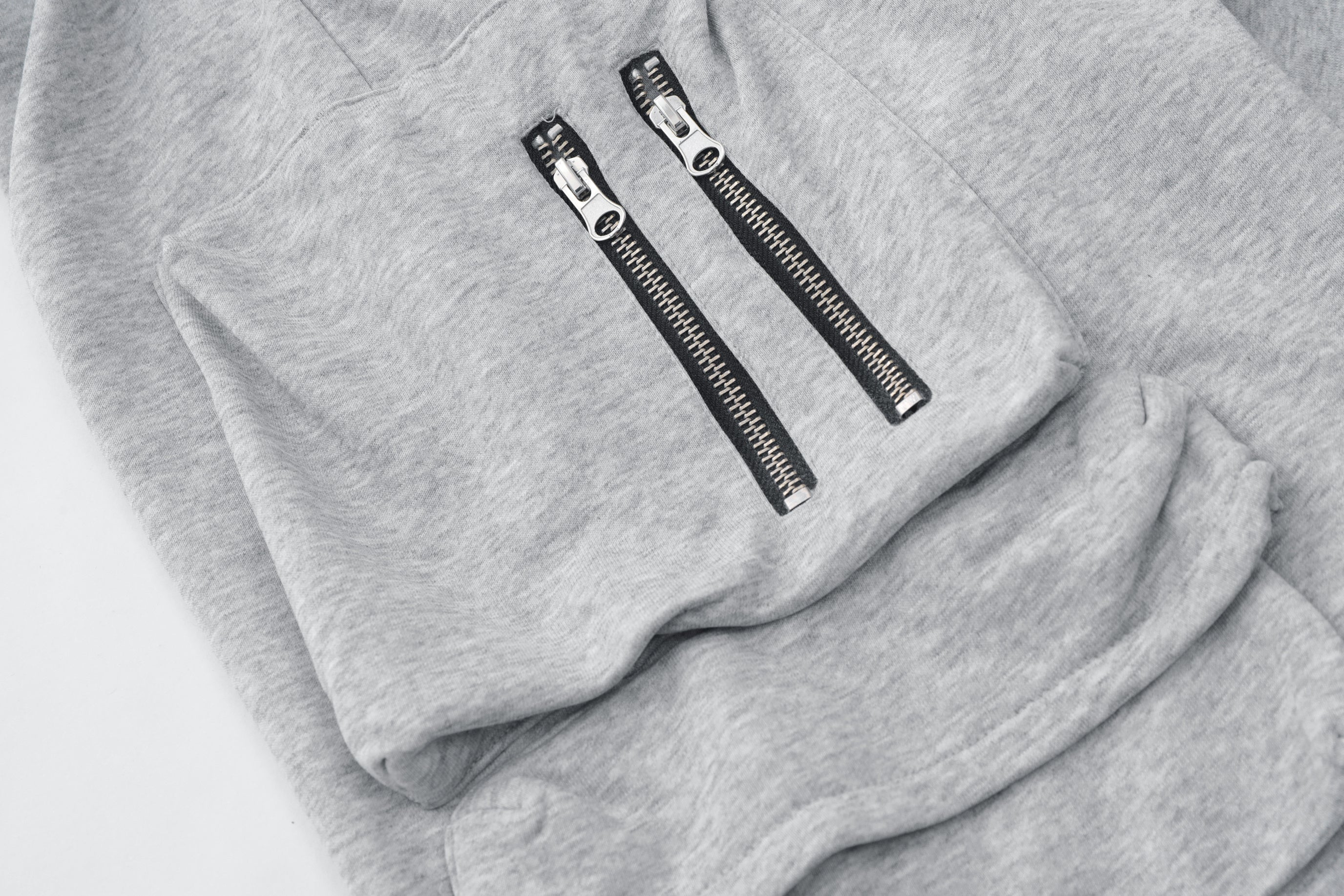 DONOTLOGO Oversized Grey Utility Shorts | Unisex Drawstring Cargo Capris | Streetwear Baggy Sweatshorts with Zipper Detail