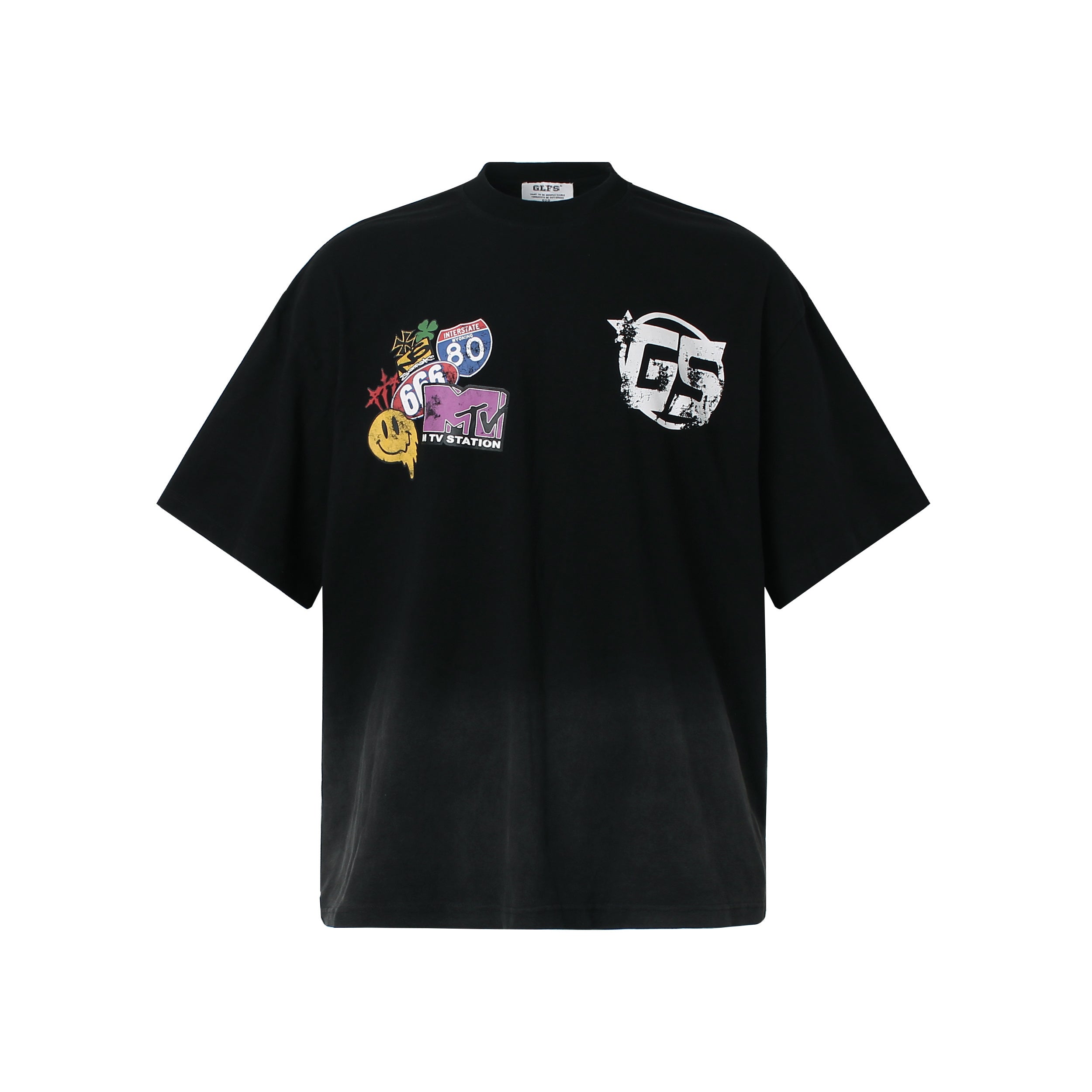 DONOTLGO Unisex Vintage Graffiti Tee | Smiley, MTV & Route 66 Graphic | Summer Must-Have Tee