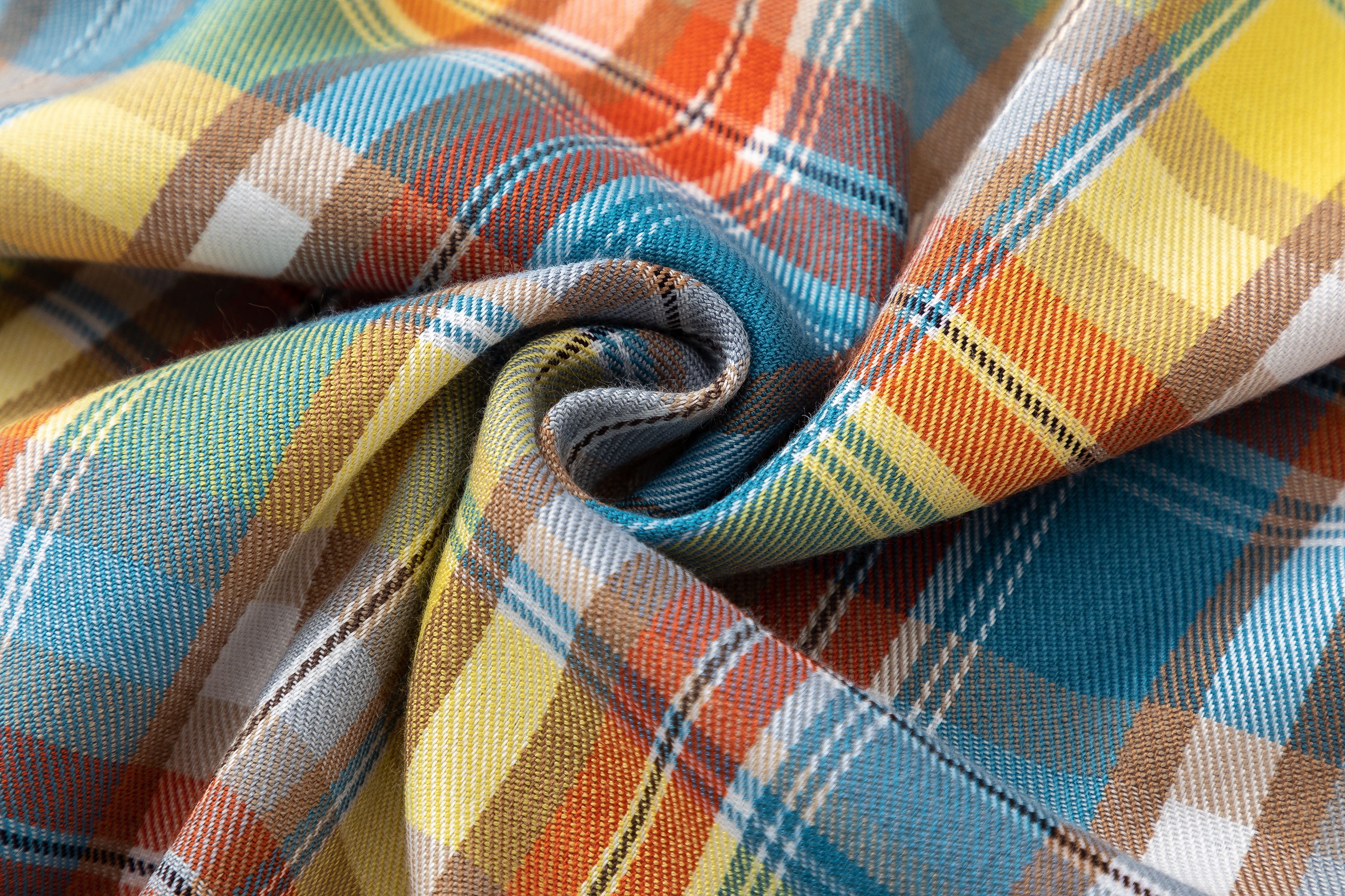 DONOTLOGO 100% Cotton Twill | Original Vintage Colorblock Plaid Shirt | Preppy Style, Contrast Tie & Chest Pocket | Comfortable Unisex Summer Shirt