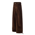 Unisex Vintage Washed Wide-Leg Pleated Pants
