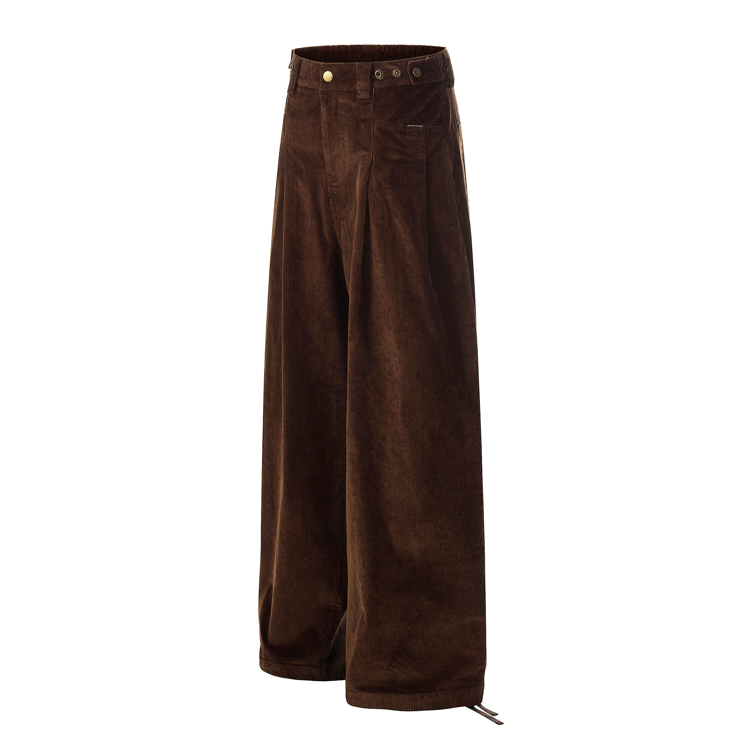 Unisex Vintage Washed Wide-Leg Pleated Pants