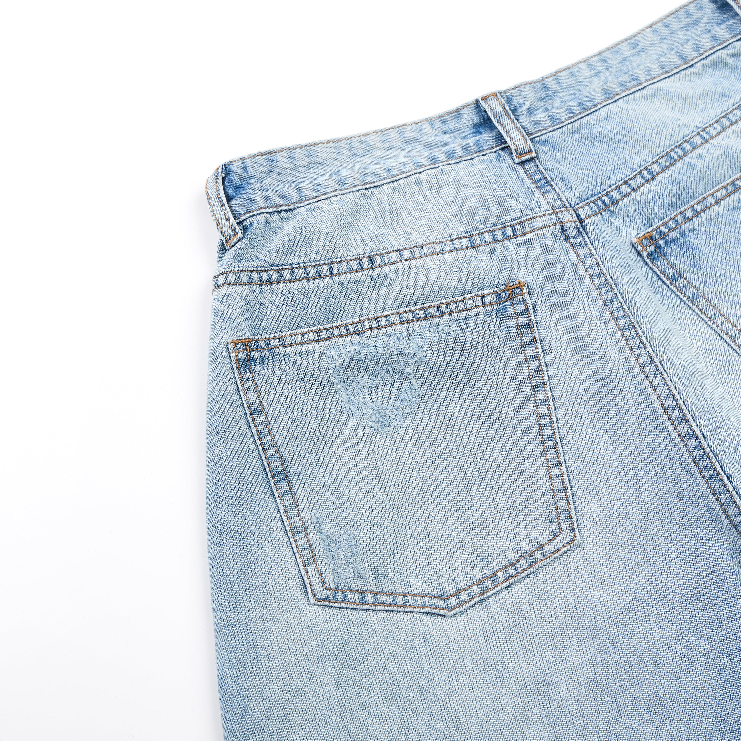 DONOTLOGO Heavy Distressed Wash Baggy Jorts | Unisex Y2K Wide Leg Denim Shorts | Retro High Street Summer Bottoms