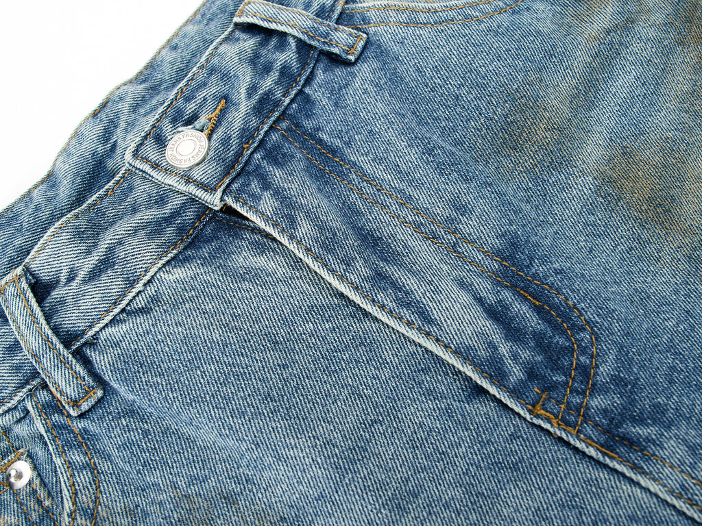 DONOTLOGO Oversized Distressed Denim Jeans - Unisex Baggy Trousers with Ripped Knees & Whisker Effect - Edgy Streetwear Bottom with Wide Leg Silhouette