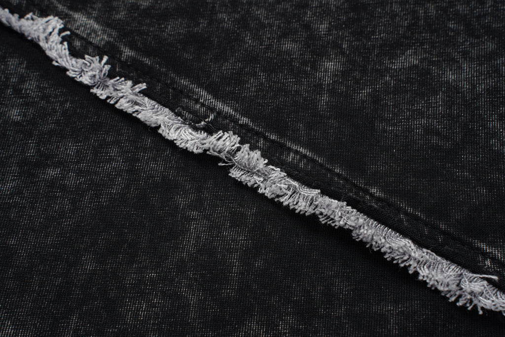 DONOTLOGO Wasteland Revival Collection | Unisex Relaxed Fit Deconstructed Tee | Bold Diagonal Raw Seaming & Faded Wash Finish with Heavyweight Cotton Fabric