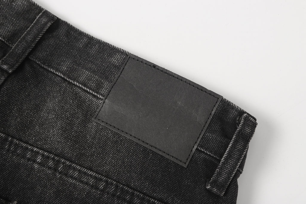 DONOTLOGO Urban Edge Collection | Unisex Relaxed Fit Denim Shorts | Bold Cat Whisker Seaming & Faded Wash Finish with Classic Cotton Denim Fabric