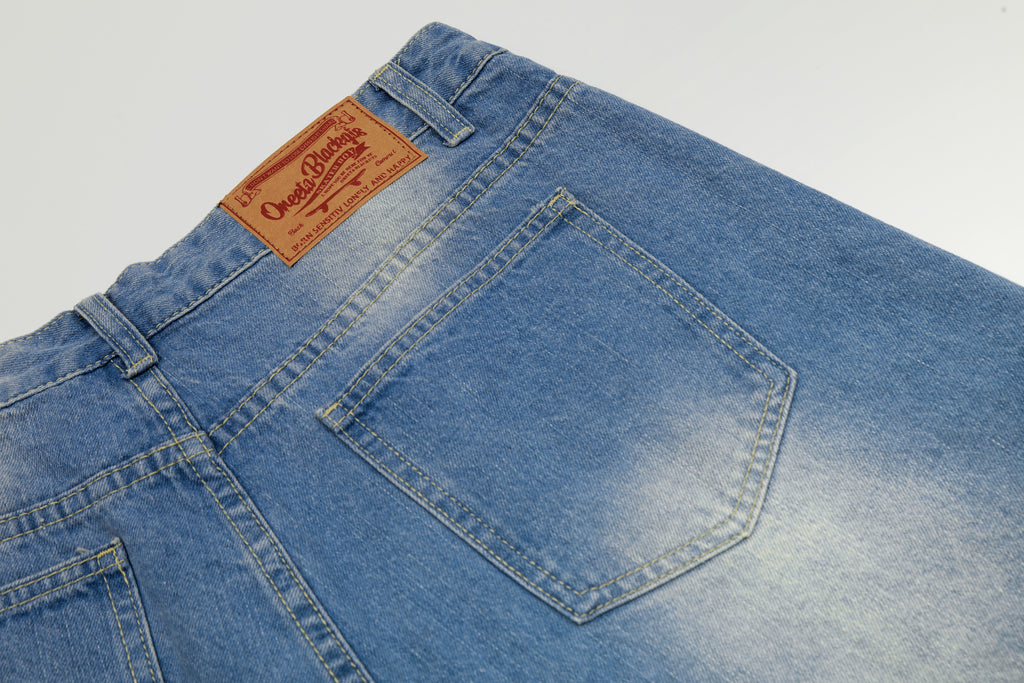 DONOTLOGO Vintage Washed Wide-Leg Denim Shorts | Unisex Baggy Capris | Retro American Style 7/8 Length Jeans