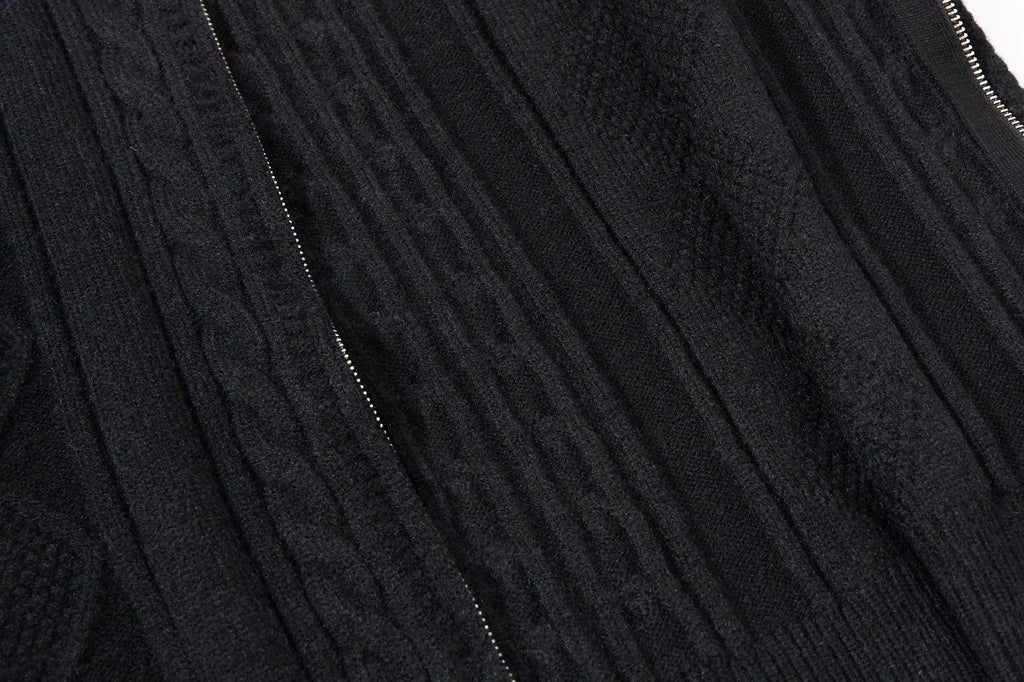 DONOTLOGO Cozy Streetwear Collection | Unisex Relaxed Silhouette Knit Cardigan | Bold Cable Texture & Soft Warm Fabric