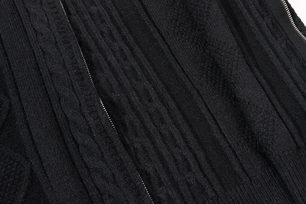 DONOTLOGO Cozy Streetwear Collection | Unisex Relaxed Silhouette Knit Cardigan | Bold Cable Texture & Soft Warm Fabric