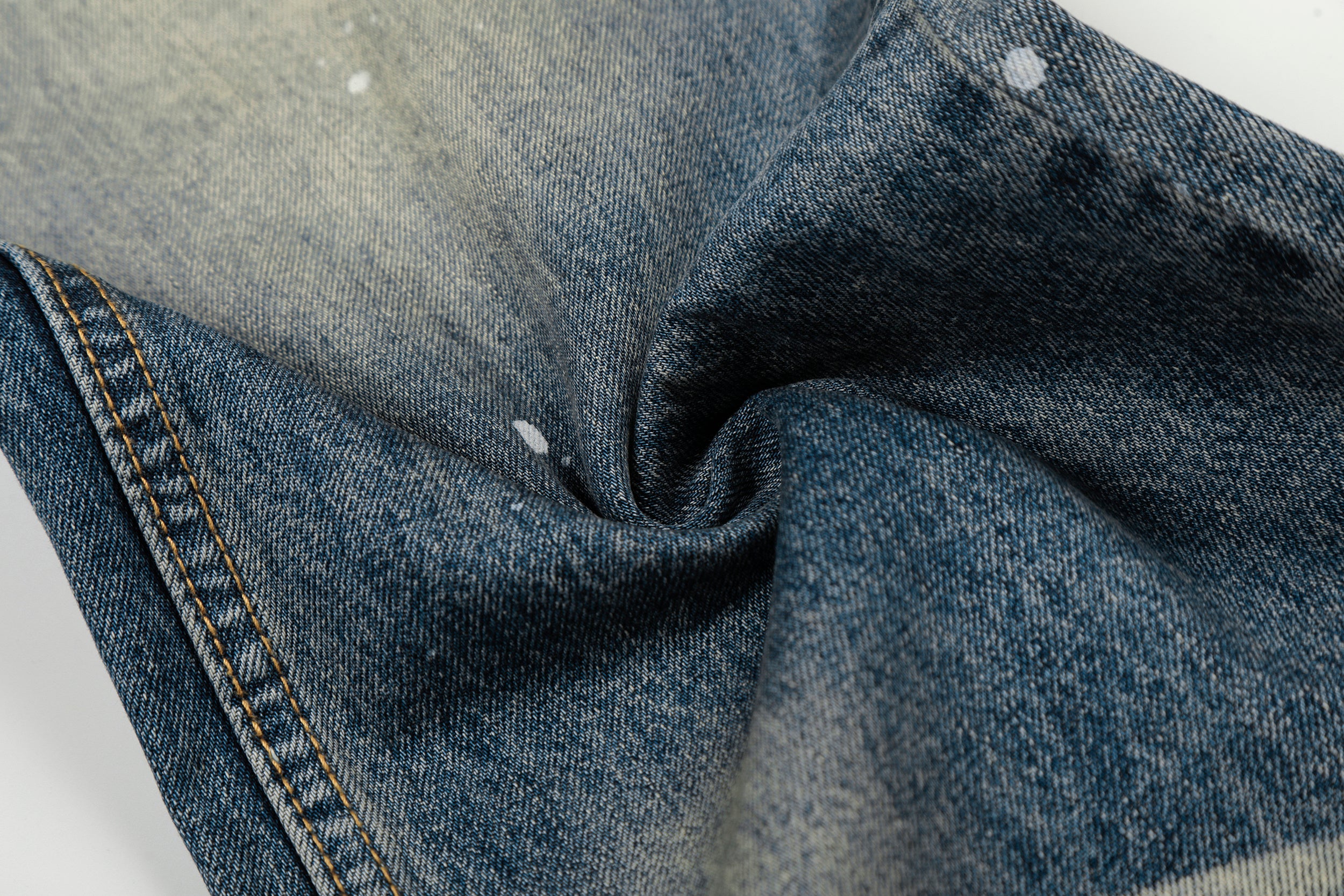 DONOTLOGO Urban Heritage Collection | Unisex Oversized Washed Denim | Retro Aesthetic High-Rise Wide-Leg Bottoms with Authentic Cat Whisker & Splatter Detail
