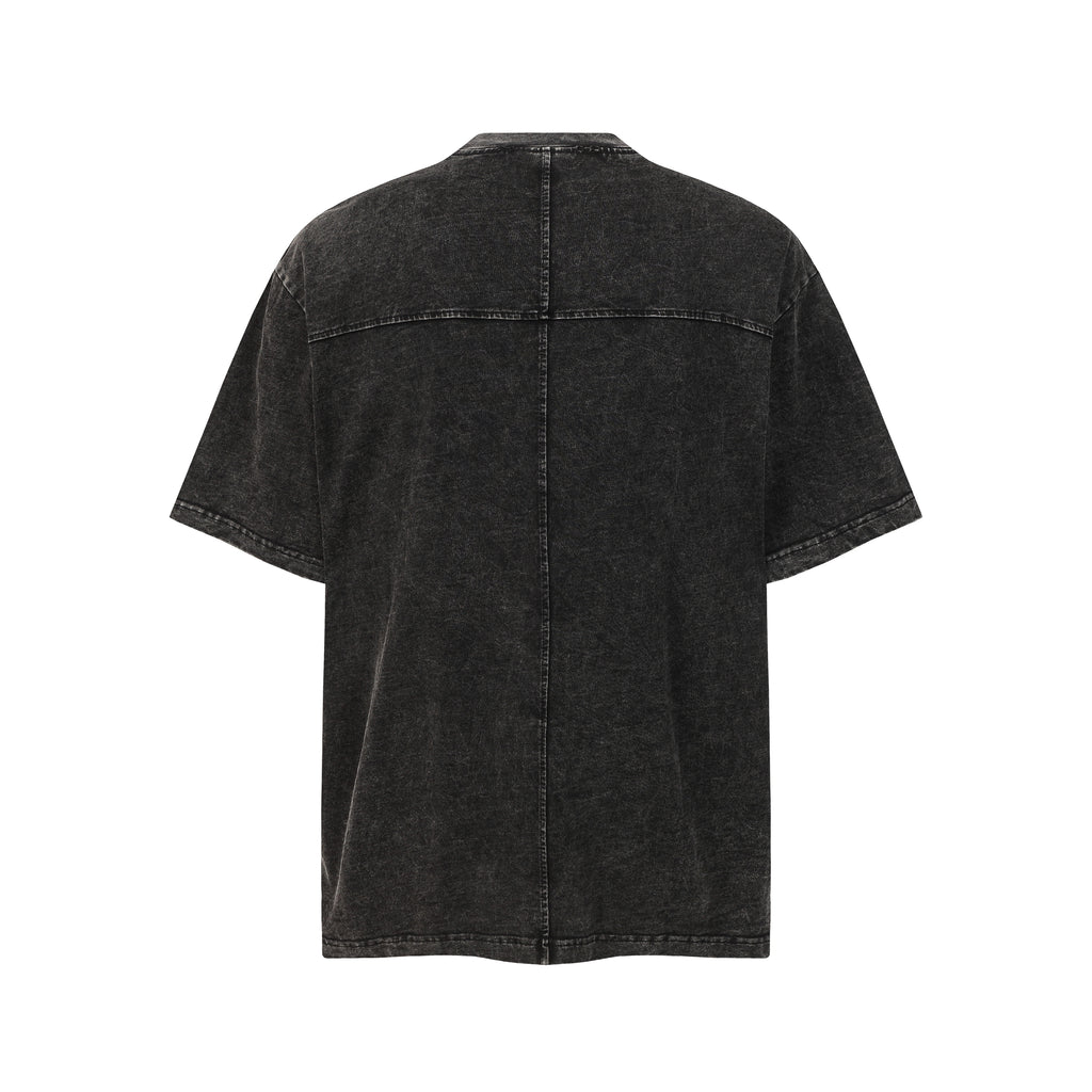 DONOTLOGO Industrial Utility Collection | Unisex Relaxed Fit Deconstructed Tee | Bold Multi-Pocket Seaming & Faded Wash Finish with Heavyweight Cotton Fabric