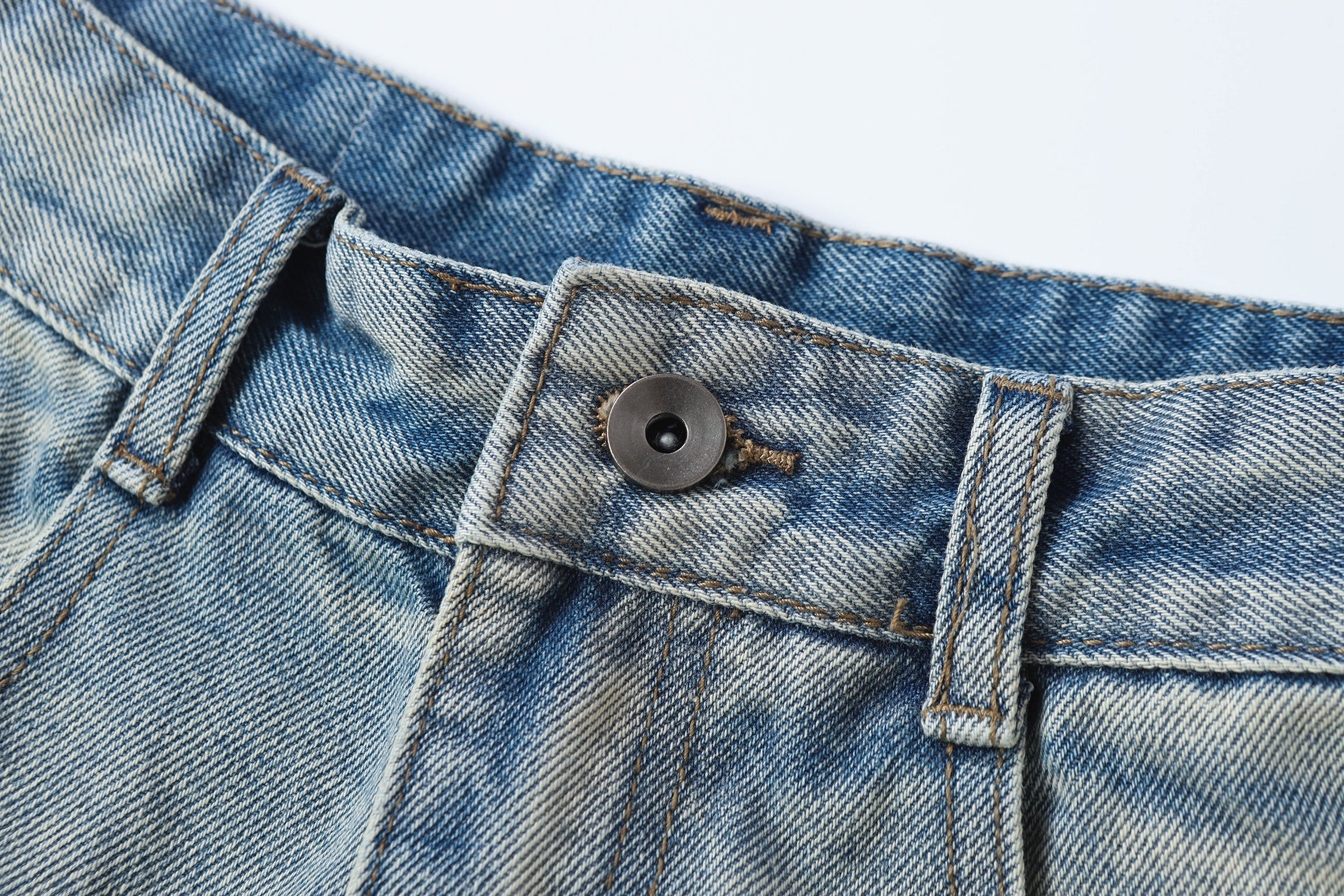 DONOTLOGO Retro Blue Baggy Denim Shorts | Unisex Y2K Wide Leg Trousers with Natural Whiskering & Fade | High Street Relaxed Fit Bottoms