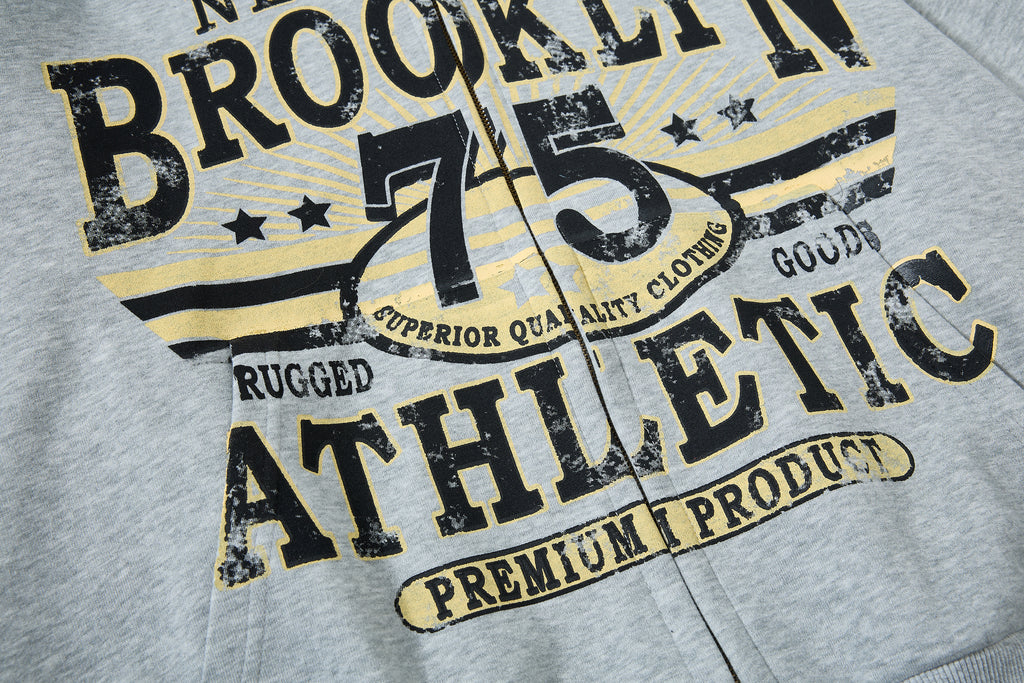 Unisex Vintage Distressed Printed Hoodie