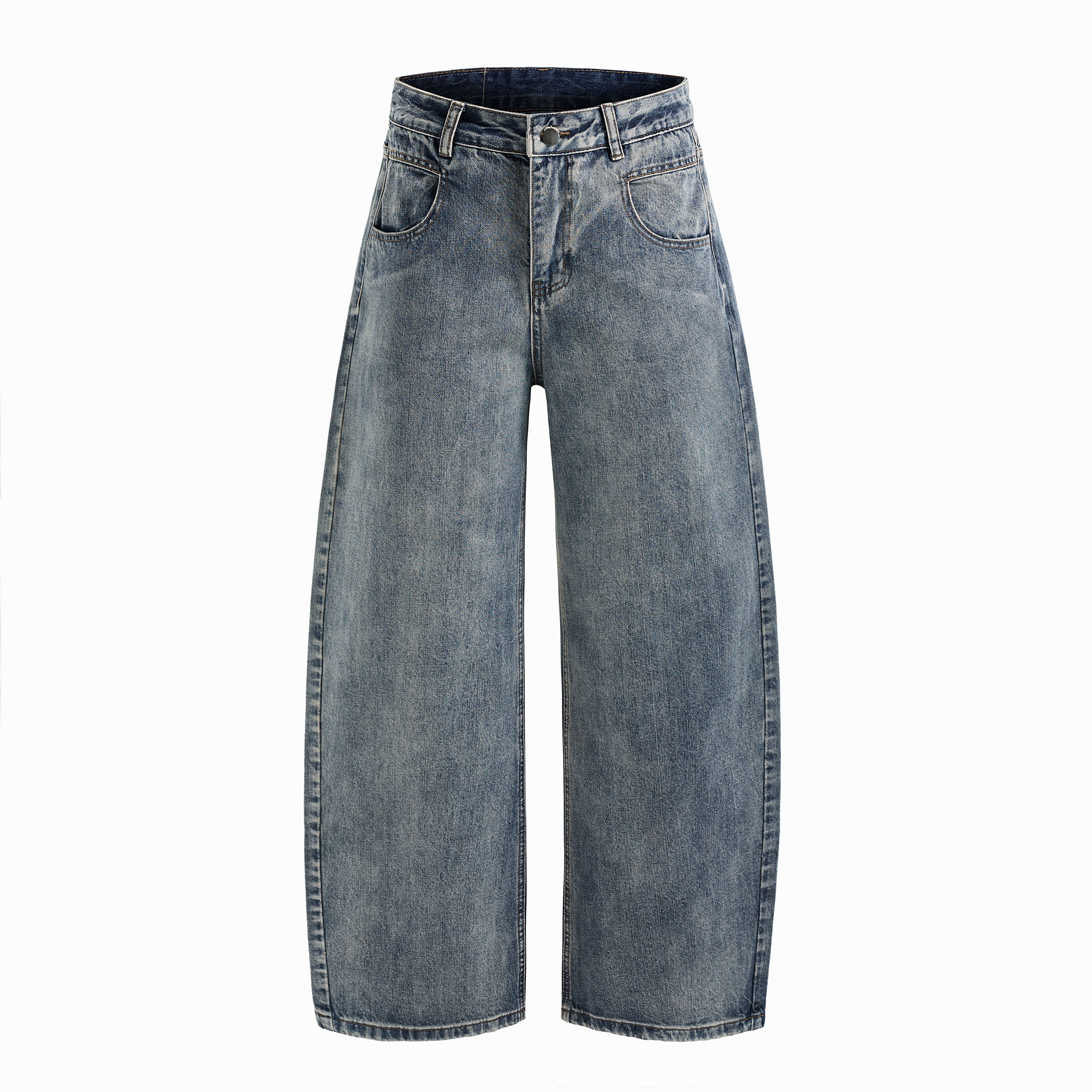 DONOTLOGO Oversized Vintage Washed Denim Jeans - Unisex Baggy Trousers with Distressed Fade - Edgy Streetwear Bottom with Wide Leg Silhouette & Raw Hem