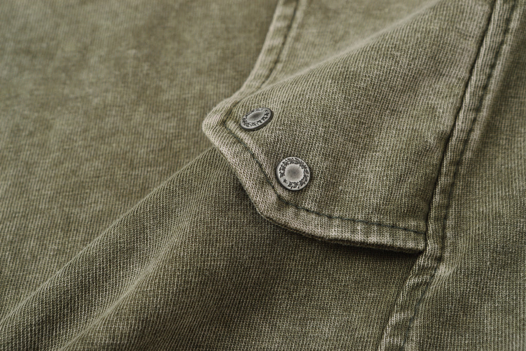 DONOTLOGO Industrial Utility Collection | Unisex Relaxed Fit Deconstructed Tee | Bold Multi-Pocket Seaming & Faded Wash Finish with Heavyweight Cotton Fabric