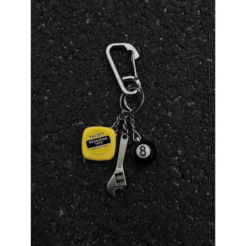 Creative Wrench & Black Tape Measure Keychain – Oakleey Style Premium Waist Accessory
