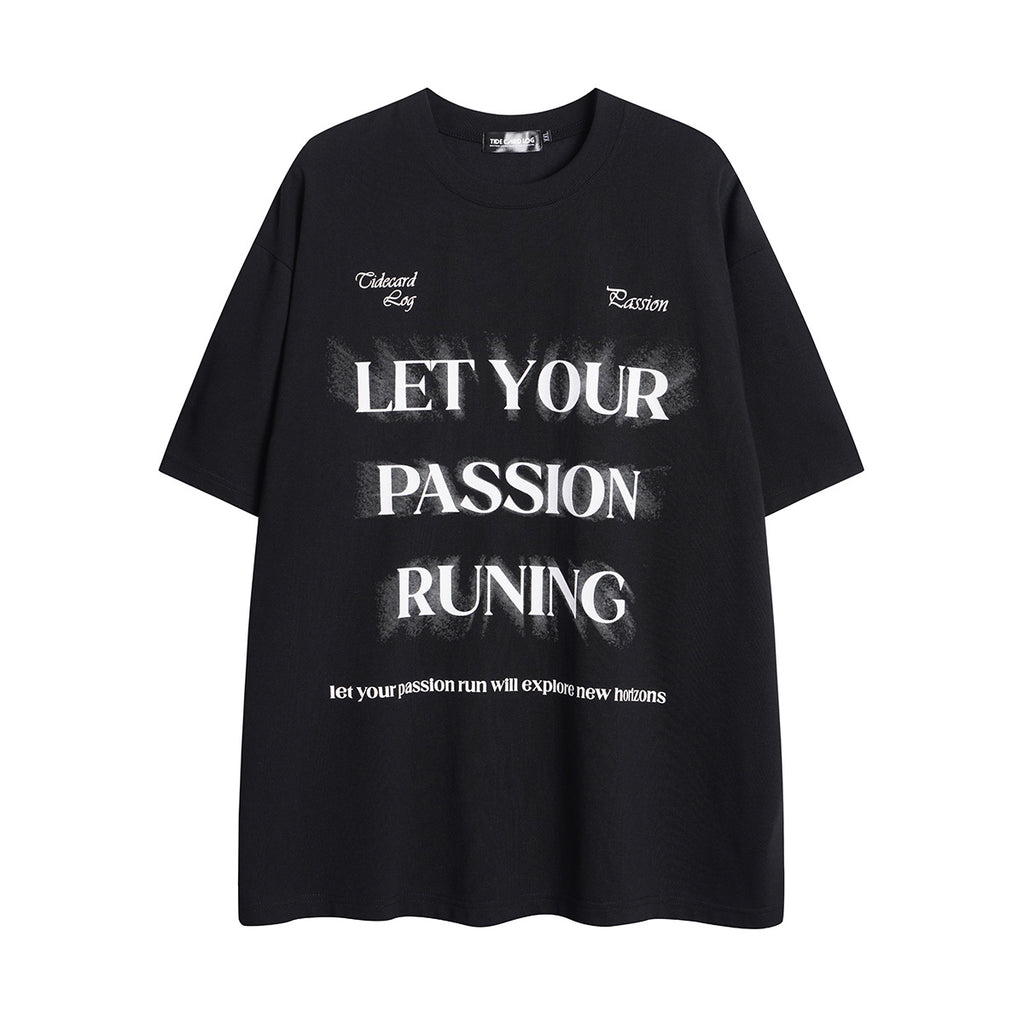 Unisex High-Street Streetwear Letter Graphic Crewneck T-Shirt