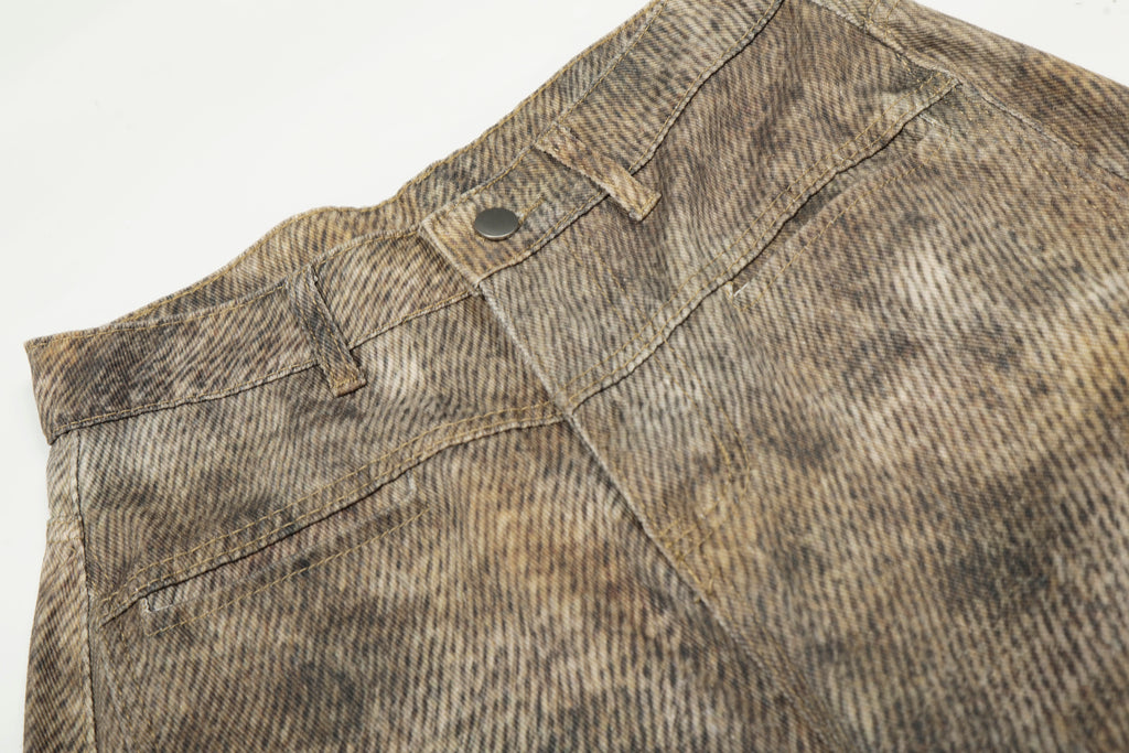 Unisex Leopard Print Jeans