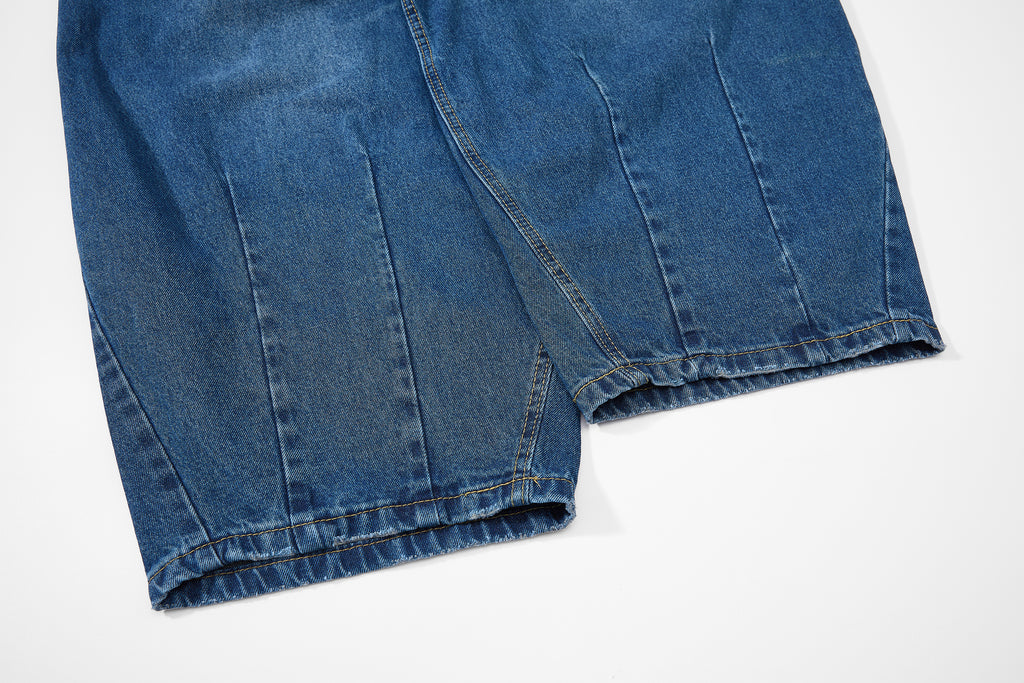 DONOTLOGO Y2K Streetwear Aesthetic | Unisex Balloon Fit Denim Trousers | Drawstring Detail & Heavy Wash with Oversized Silhouette