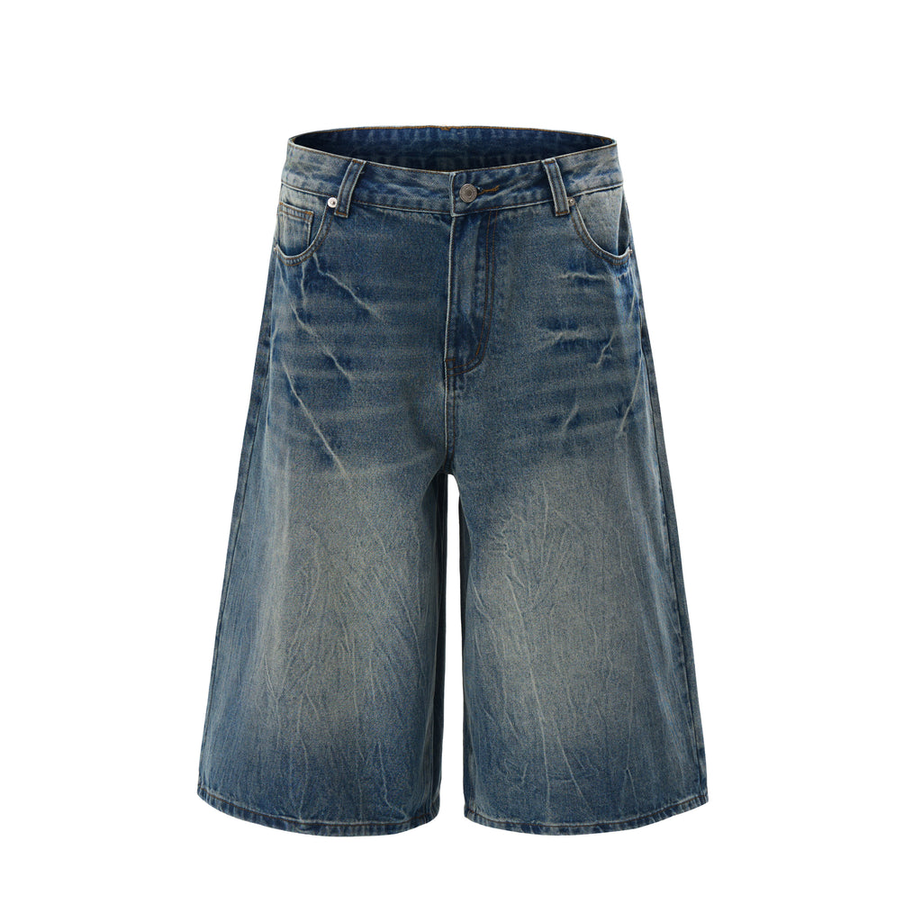 DONOTLOGO Urban Edge Collection | Unisex Relaxed Fit Denim Shorts | Bold Lightning Seaming & Faded Wash Finish with Classic Cotton Denim Fabric