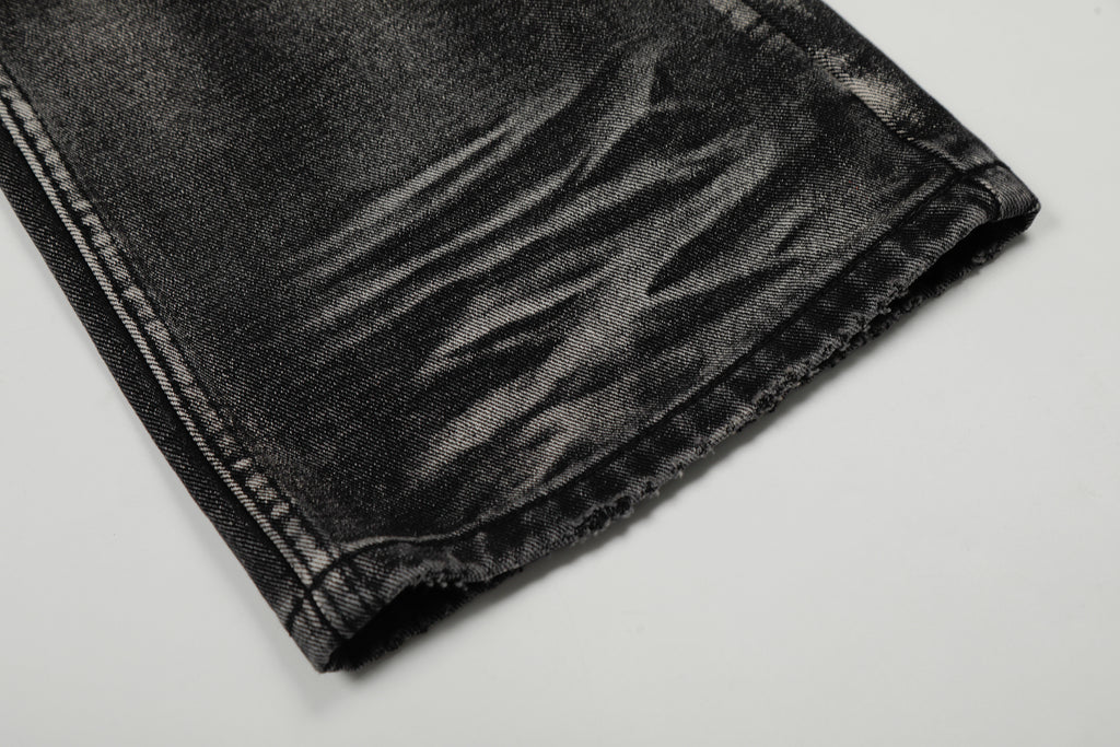 DONOTLOGO Urban Heritage Collection | Unisex Oversized Cat Whisker Denim | Retro Aesthetic High-Rise Wide-Leg Bottoms with Authentic Fade Detail