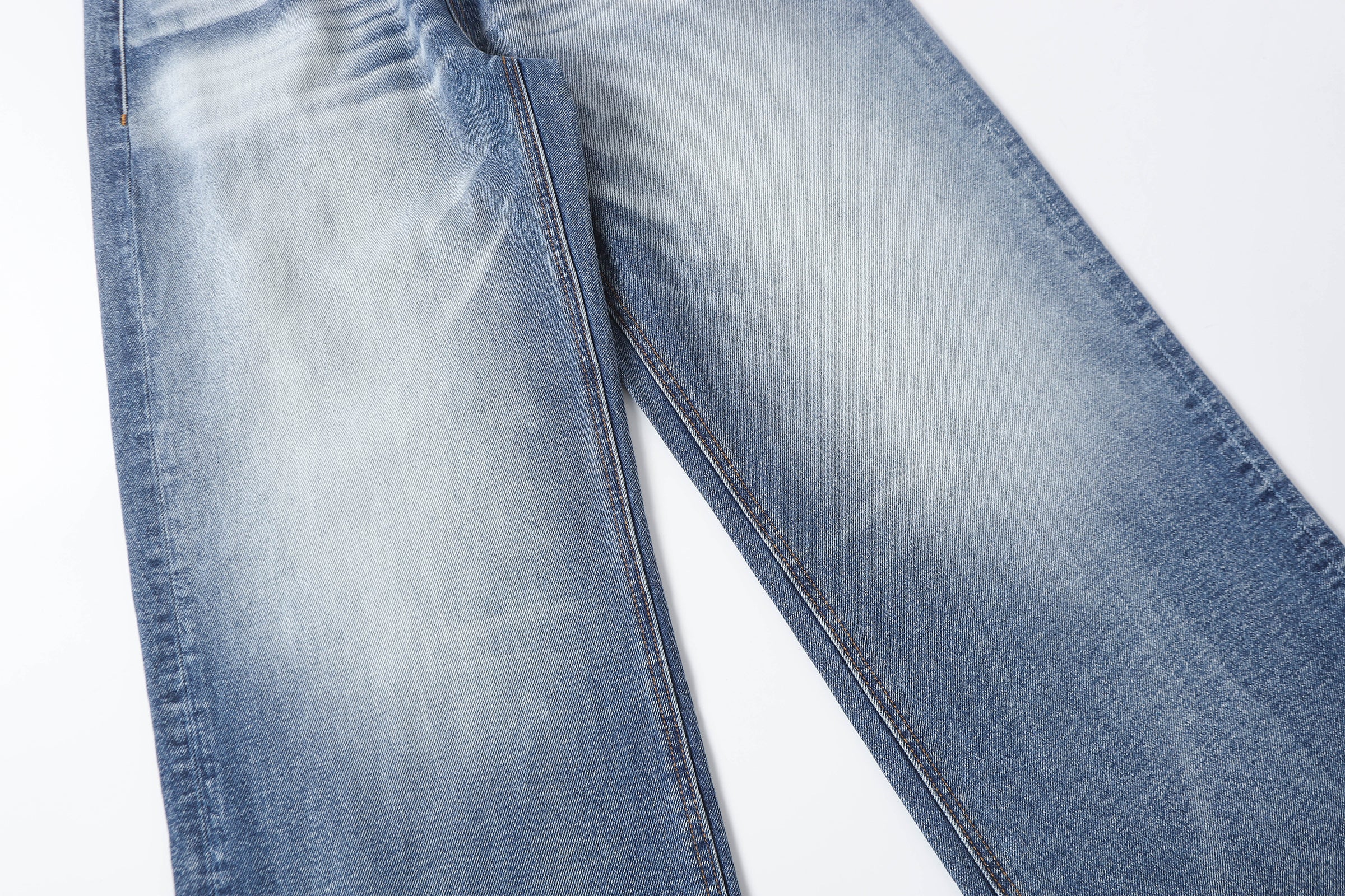 DONOTLOGO Retro Blue Baggy Denim Pants | Unisex Y2K Wide Leg Trousers with Natural Whiskering & Fade | High Street Relaxed Fit Bottoms