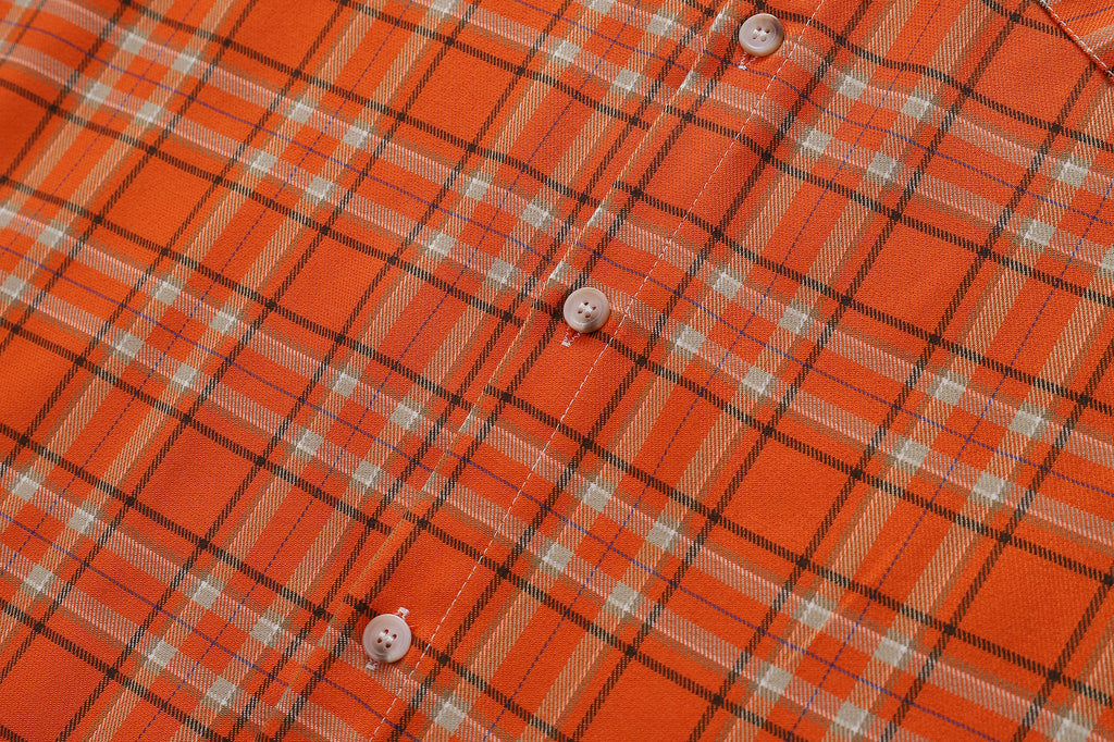 Unisex Striped Check Embroidered Tee