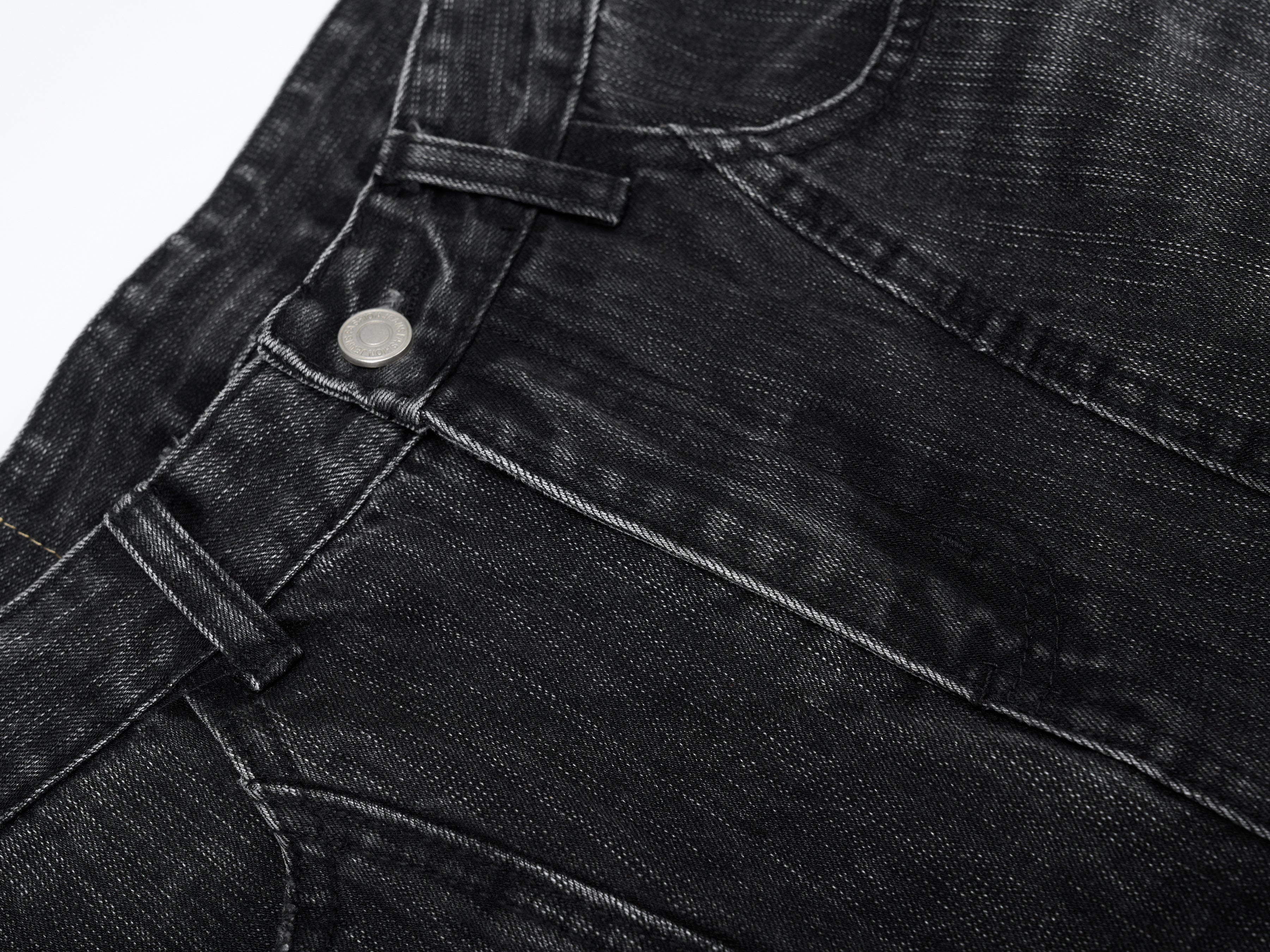 DONOTLOGO Oversized Black Acid Wash Denim Jeans - Unisex Baggy Trousers with Distressed Whisker Effect - Edgy Streetwear Bottom with Wide Leg Silhouette & Raw Hem
