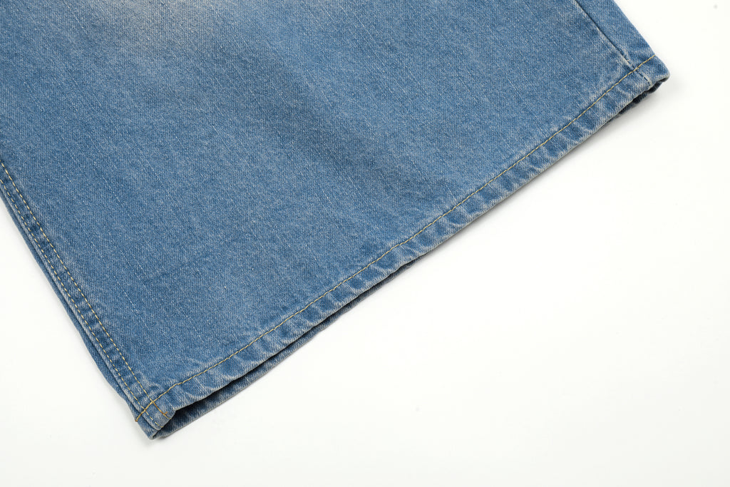DONOTLOGO Vintage Washed Wide-Leg Denim Shorts | Unisex Baggy Capris | Retro American Style 7/8 Length Jeans