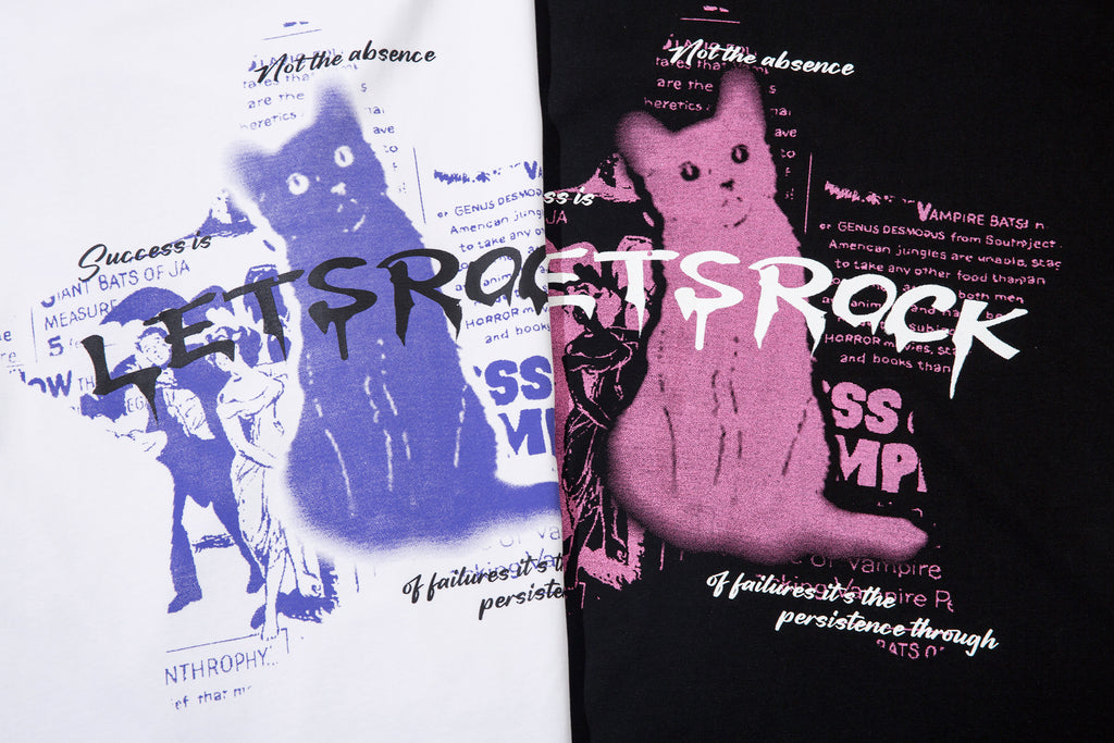 DONOTLOGO Bold Cat Print & Chain Accent Tee | Unisex Y2K Oversized Distressed Top | Retro High Street Summer Shirt