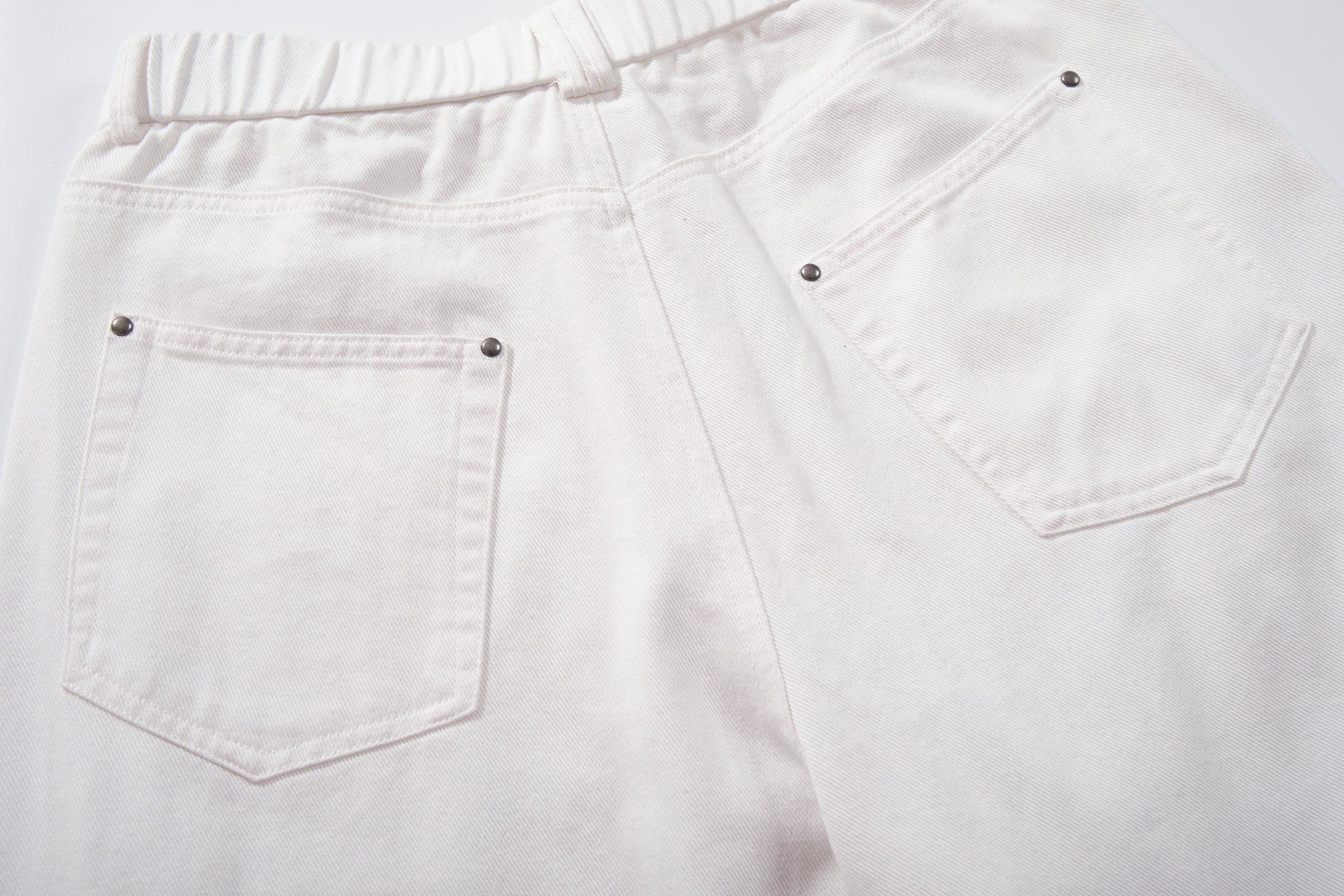 Unisex Hand-Painted White Denim Jeans