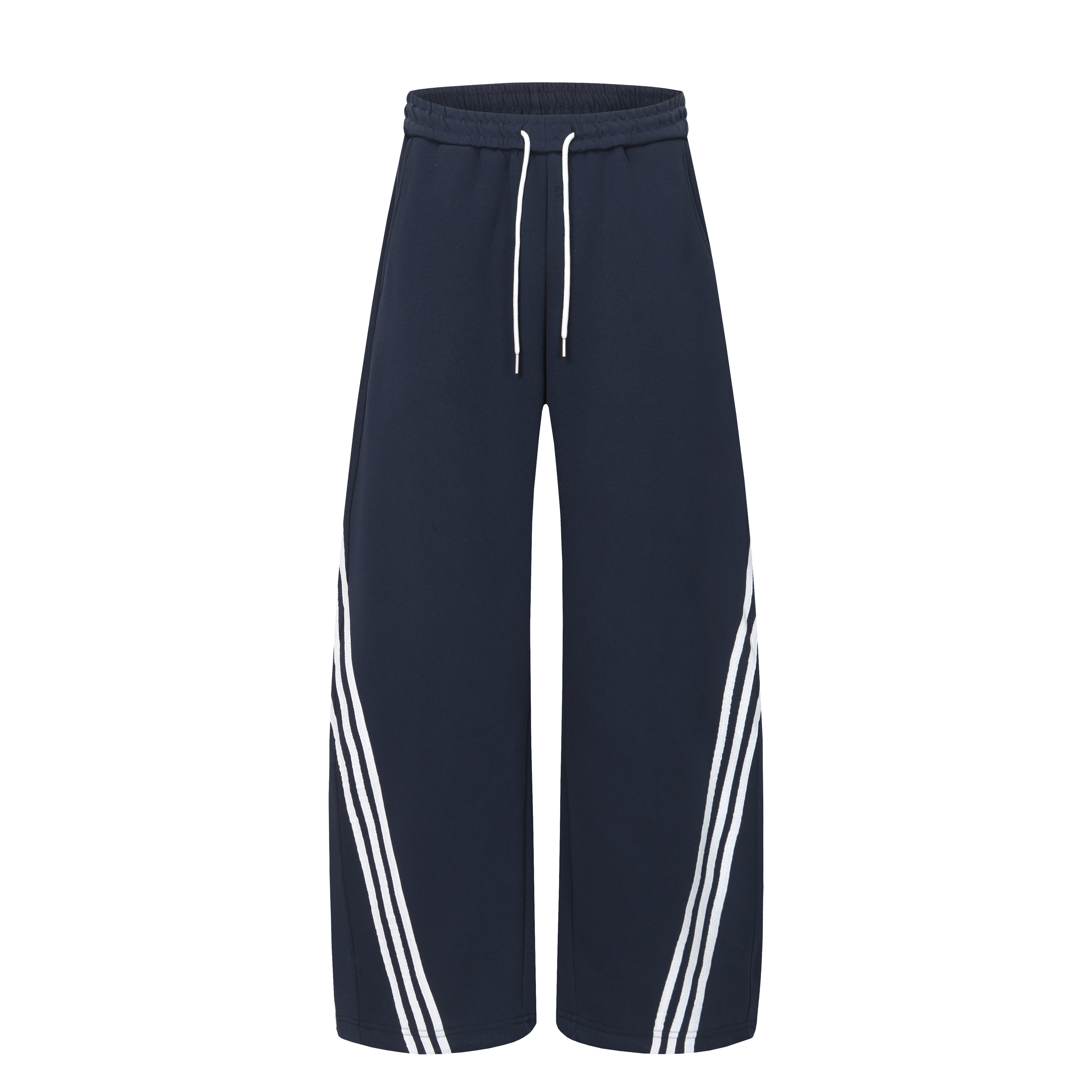DONOTLOGO Urban Streetwear Collection | Unisex Relaxed Fit Trousers | Bold Diagonal Stripe Motif & Curved Silhouette with Soft Cotton Blend Fabric