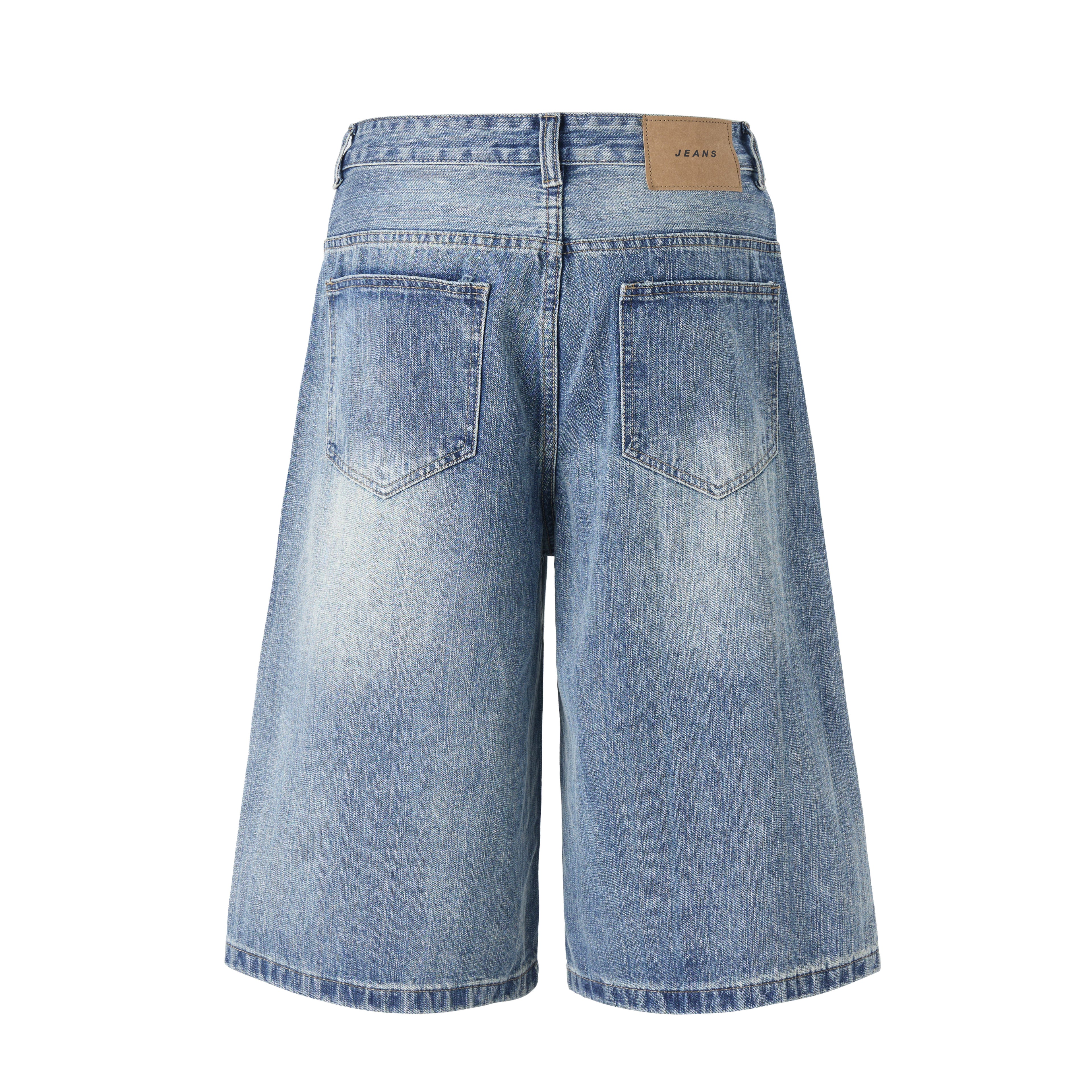 DONOTLOGO Oversized Light Wash Denim Shorts - Unisex Baggy Jorts with Vintage Fade - Edgy Streetwear Bottom with Wide Leg Silhouette & Raw Hem