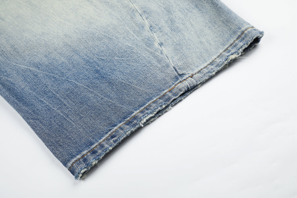 DONOTLOGO Urban Heritage Collection | Unisex Oversized Cropped Denim | Retro Aesthetic High-Rise Wide-Leg Bottoms with Authentic Fade Detail
