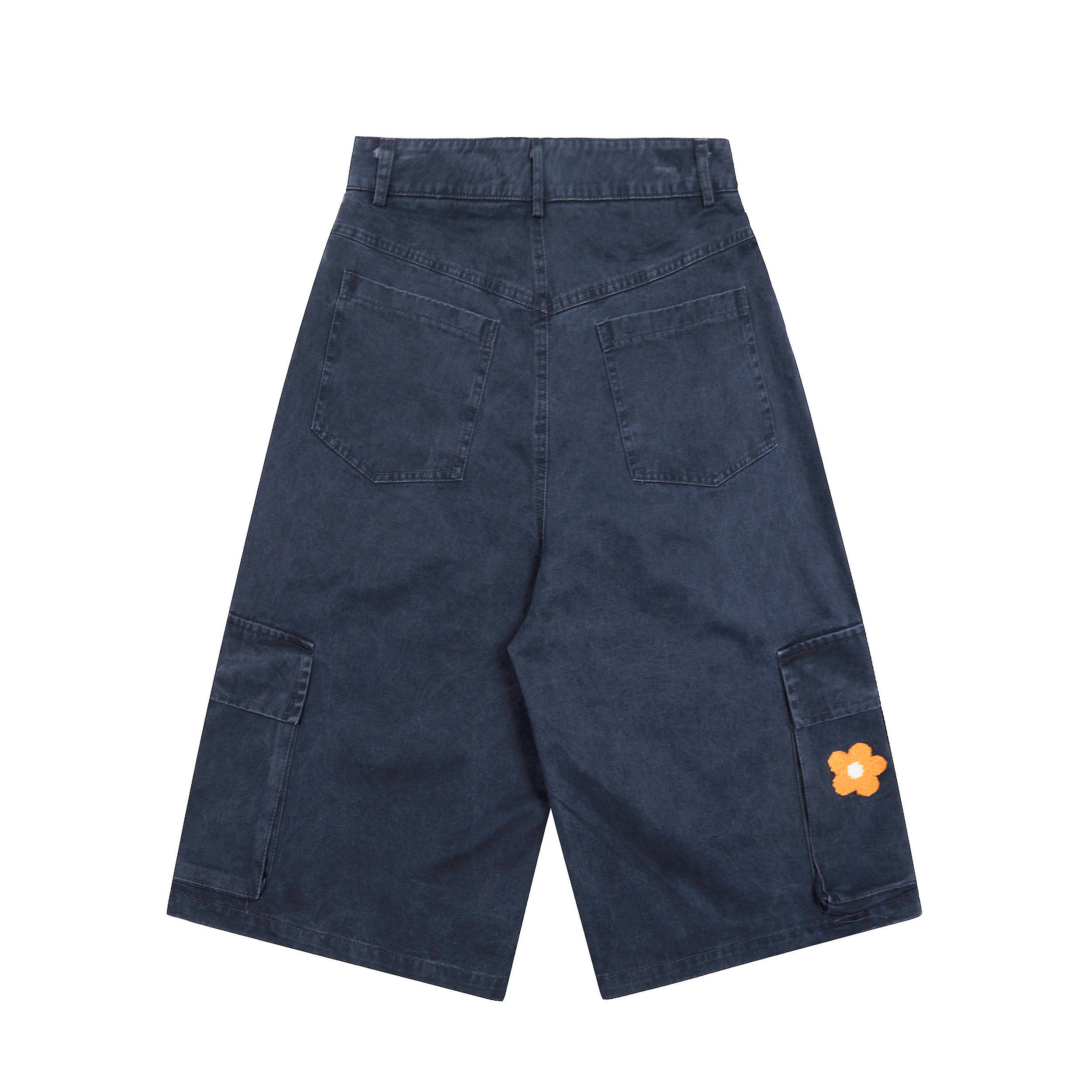 Unisex Multi-Pocket Floral Embroidered Cargo Pants