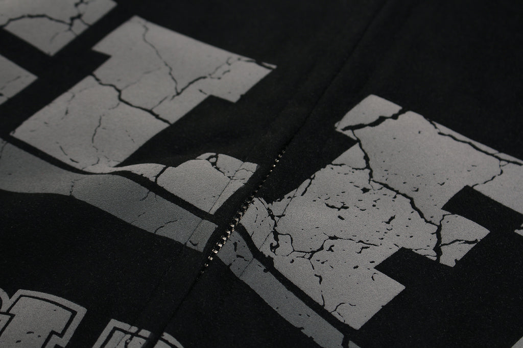 Unisex Vintage Patchwork Zip-Up Hoodie