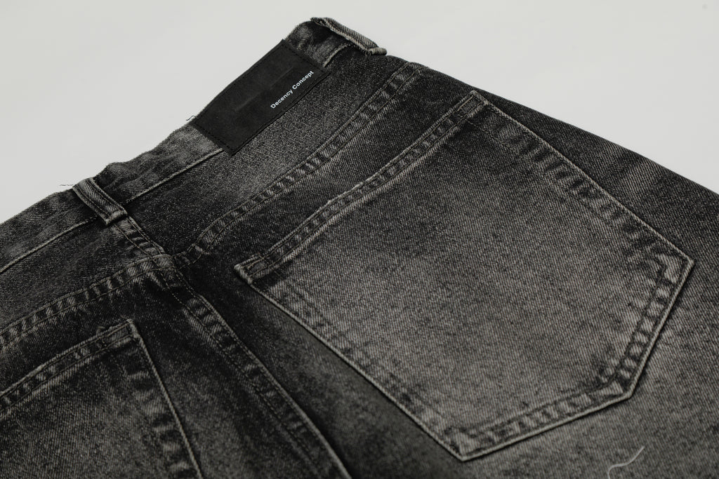DONOTLOGO Urban Heritage Collection | Unisex Oversized Cat Whisker Denim | Retro Aesthetic High-Rise Wide-Leg Bottoms with Authentic Fade Detail