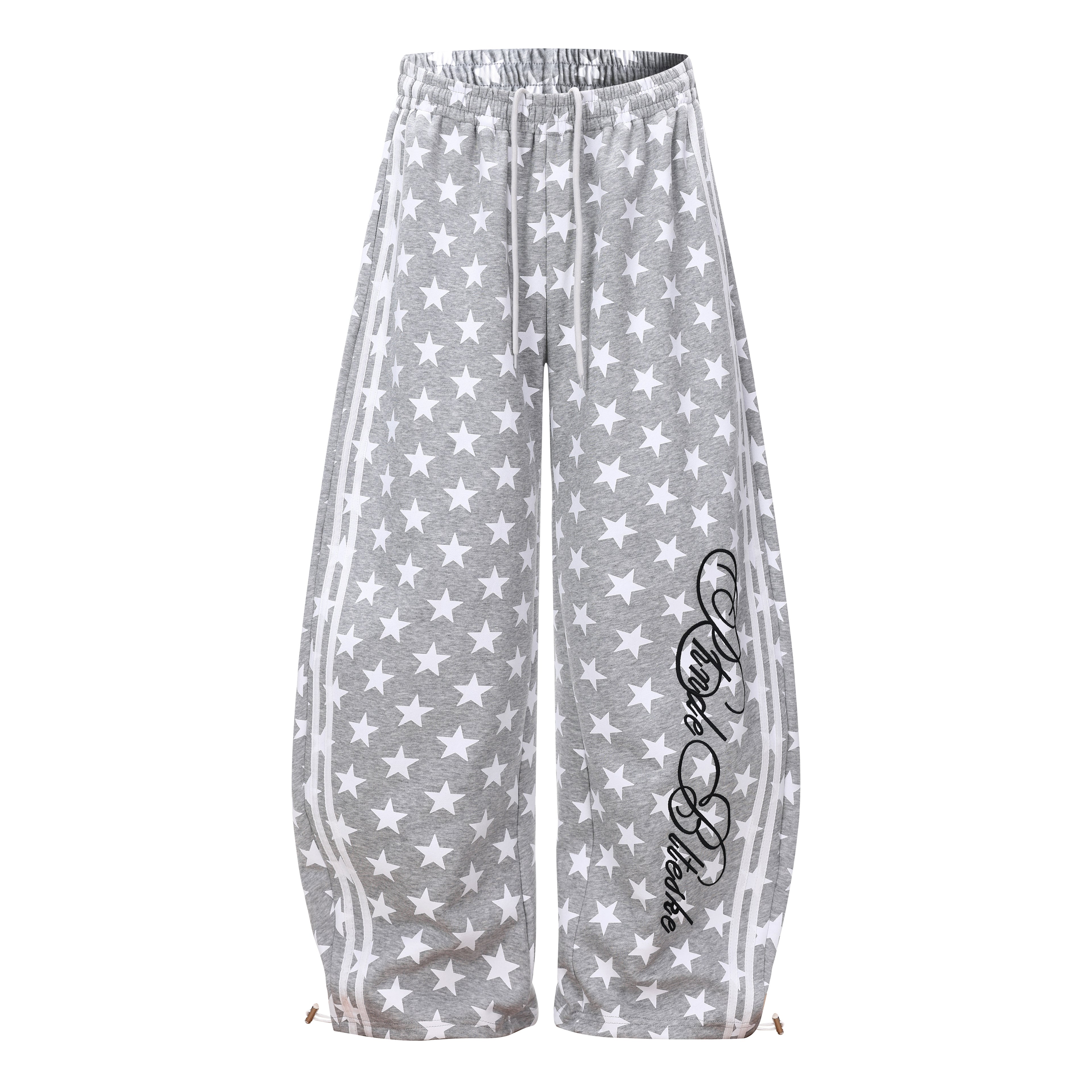 DONOTLOGO Urban Streetwear Collection | Unisex Curved Silhouette Trousers | Bold Star Motif & Soft Cotton Blend Fabric