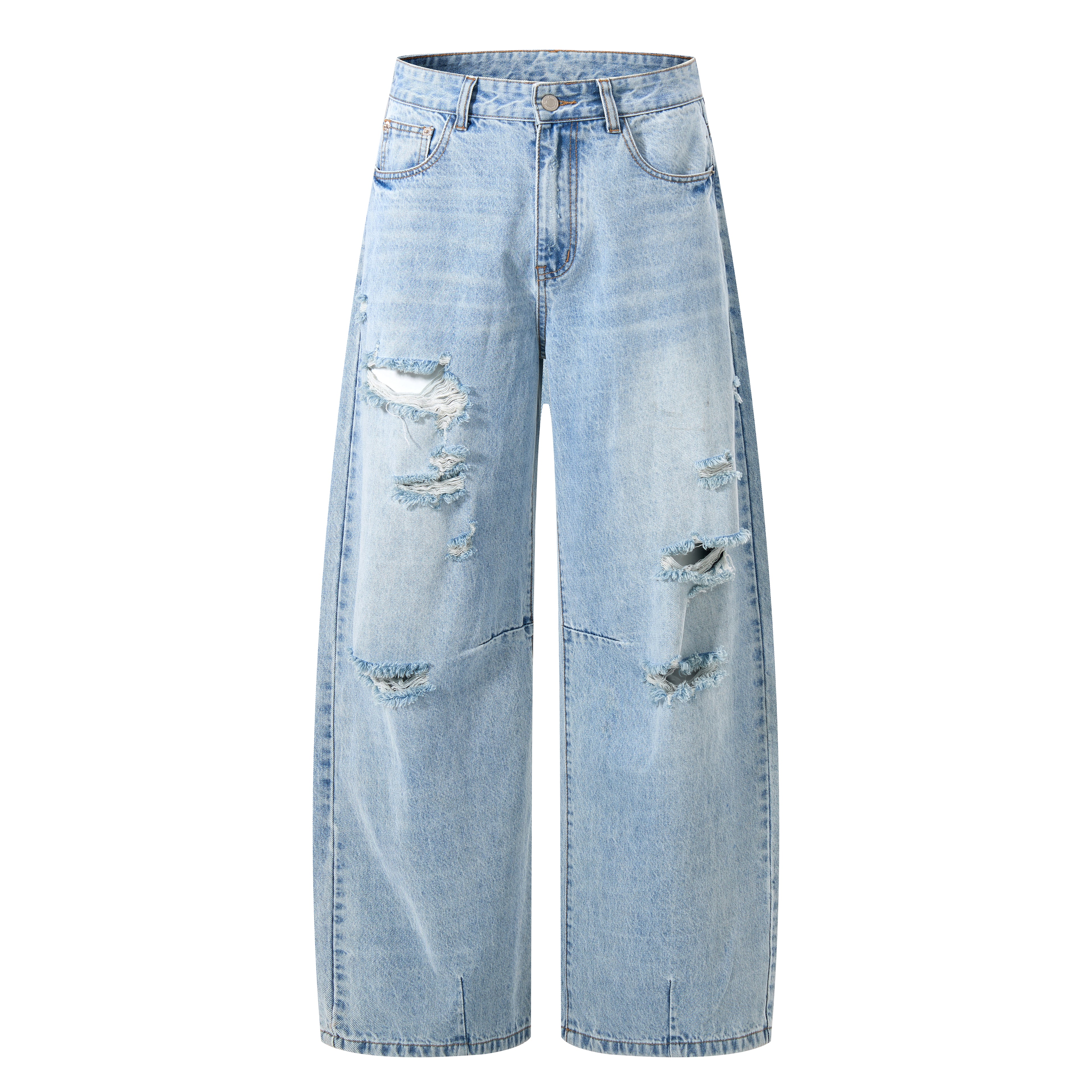 DONOTLOGO Heavy Distressed Wash Baggy Jorts | Unisex Y2K Wide Leg Denim Shorts | Retro High Street Summer Bottoms