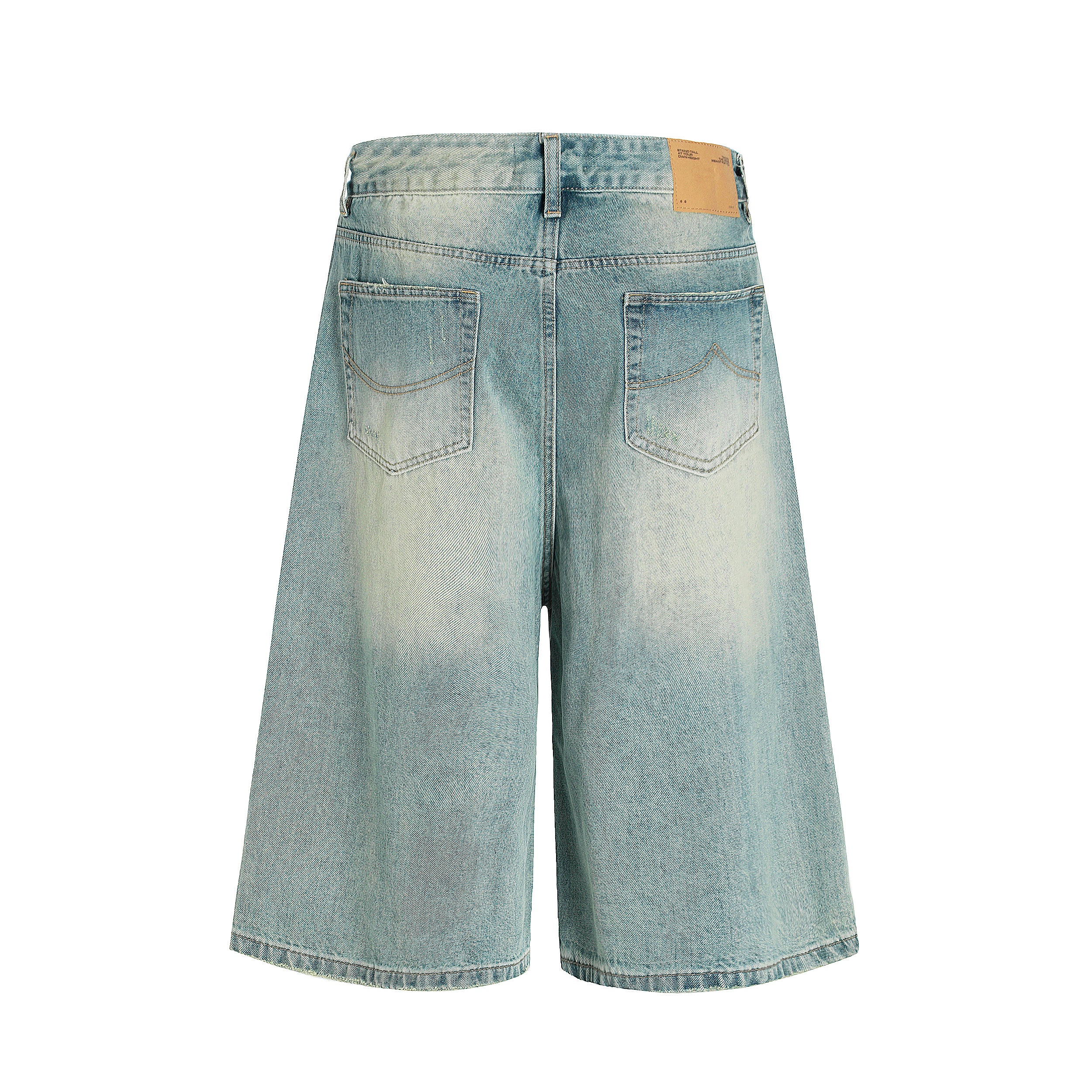DONOTLOGO Urban Heritage Collection | Unisex Oversized Cropped Denim | Retro Aesthetic High-Rise Wide-Leg Bottoms with Authentic Fade Detail