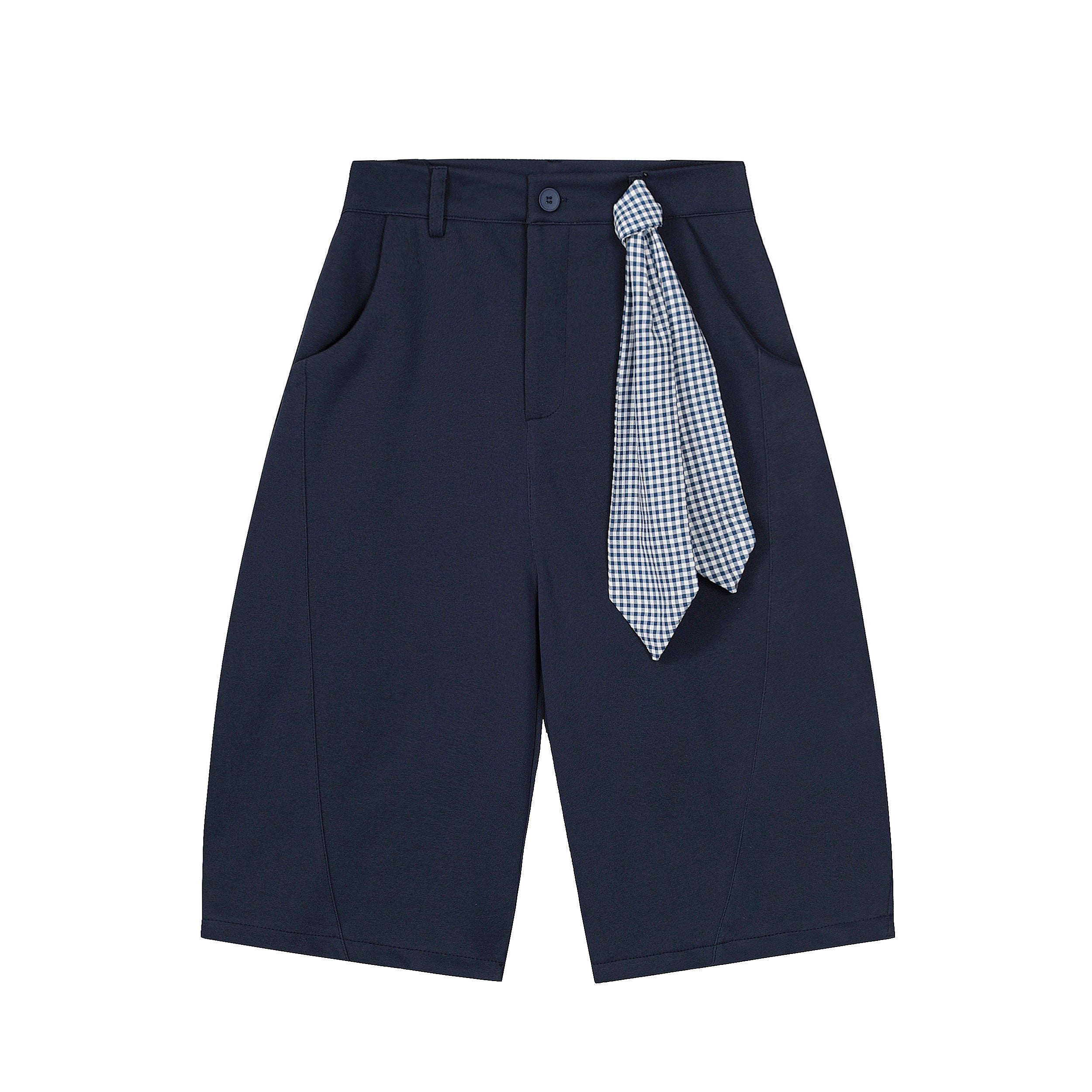 Unisex Scarf-Detail Casual Cropped Pants