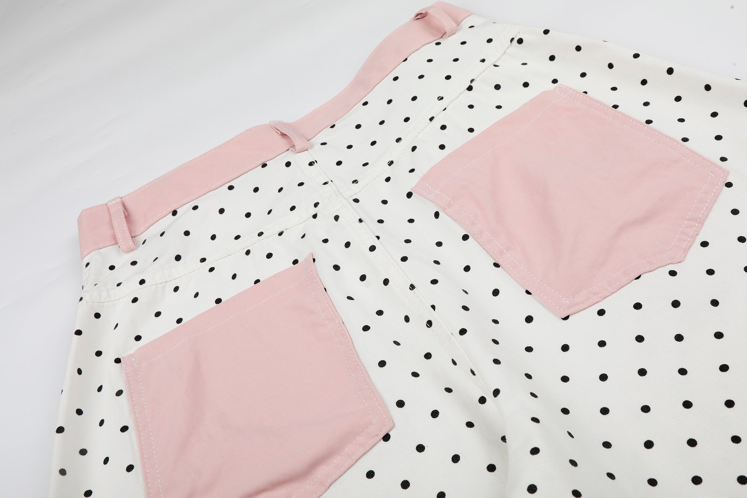 DONOTLOGO Sweet Streetwear Collection | Unisex Relaxed Fit Denim Jeans | Bold Polka Dot Print & Embroidered Pocket Detail with Classic Cotton Denim Fabric